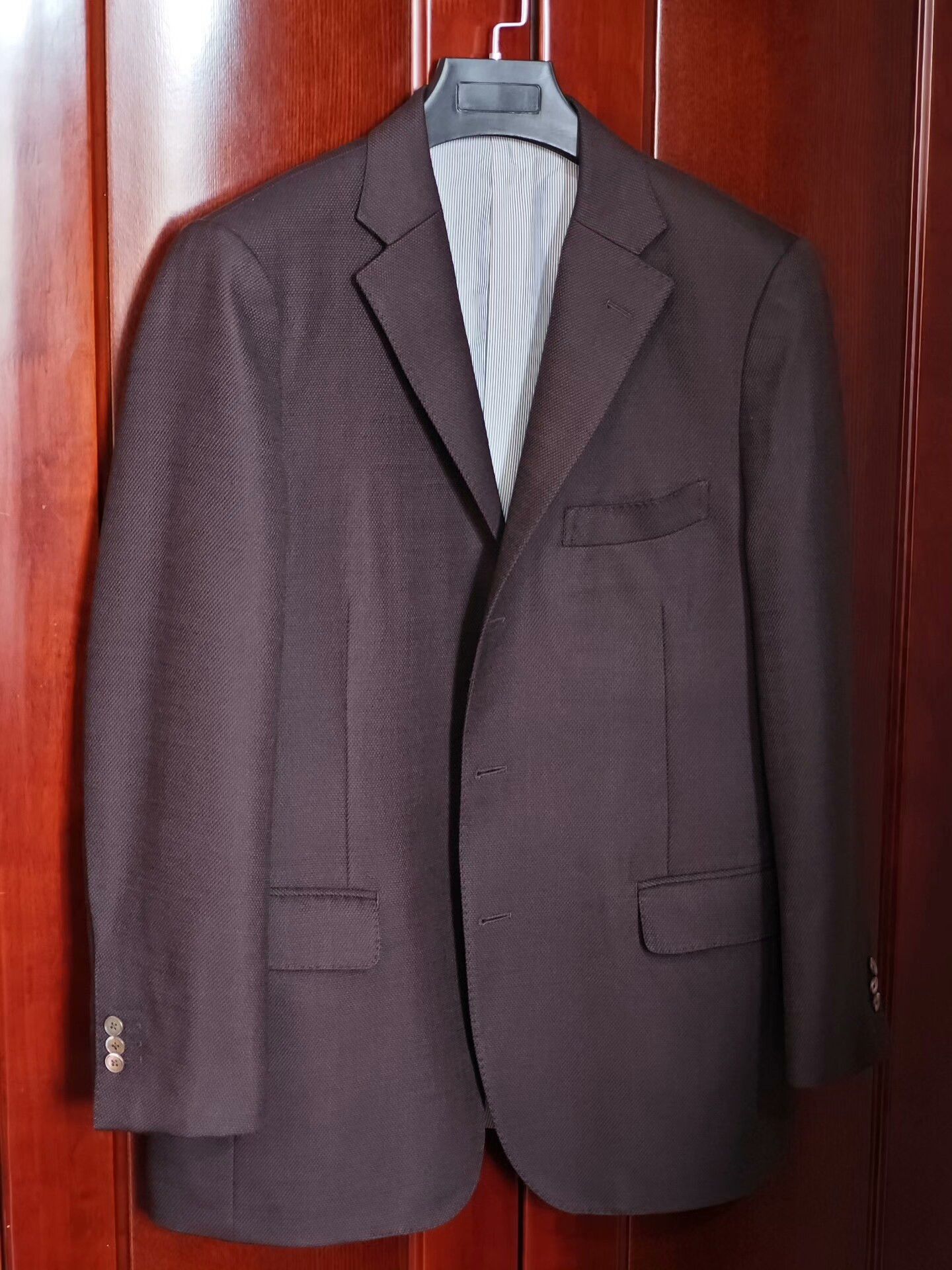 Luciano Barbera Brown Half-Lined Wool Suit Jacket Size US M / EU 48-50 / 2 - 1 Thumbnail