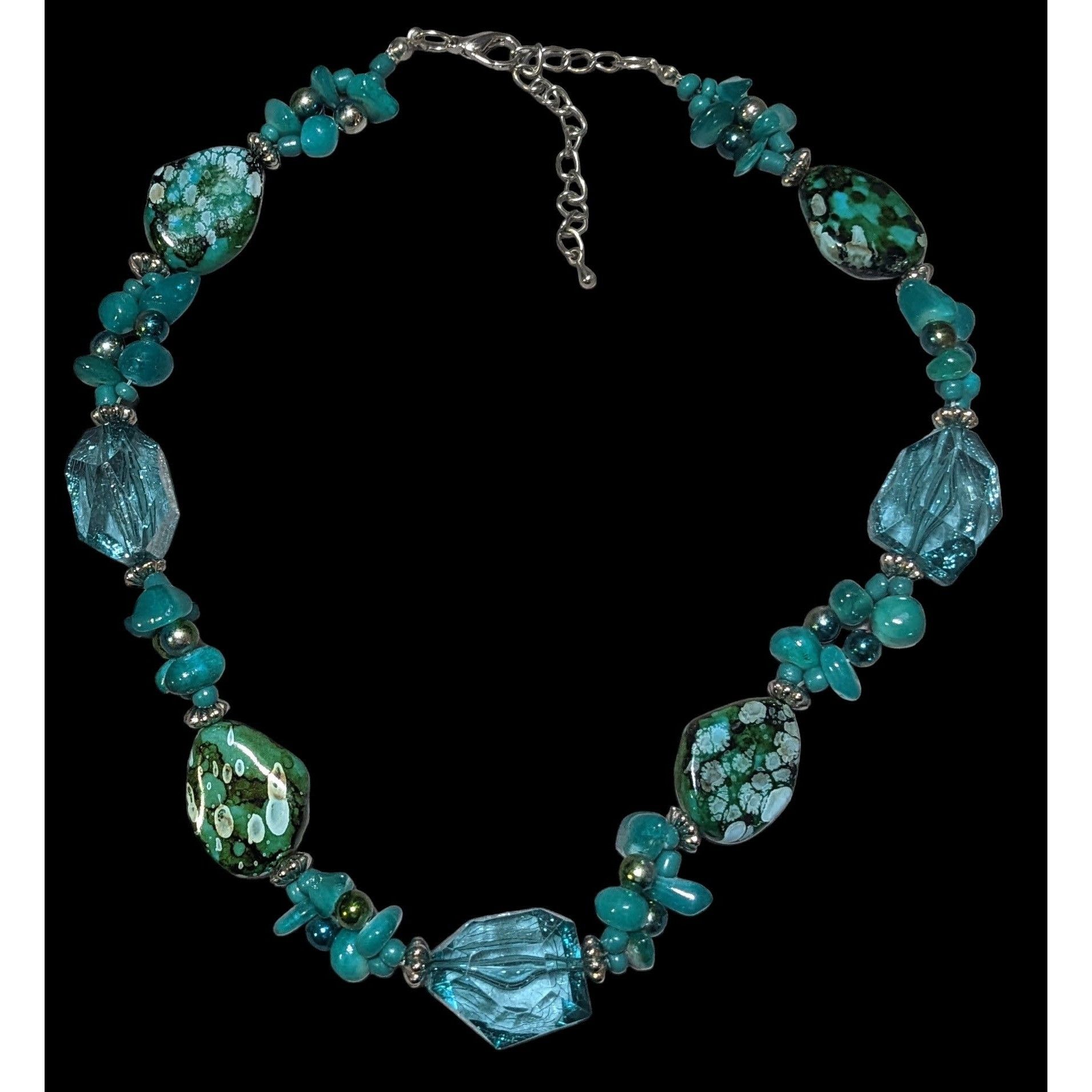 Other Chunky Turquoise Abstract Beaded Necklace Size ONE SIZE - 1 Thumbnail
