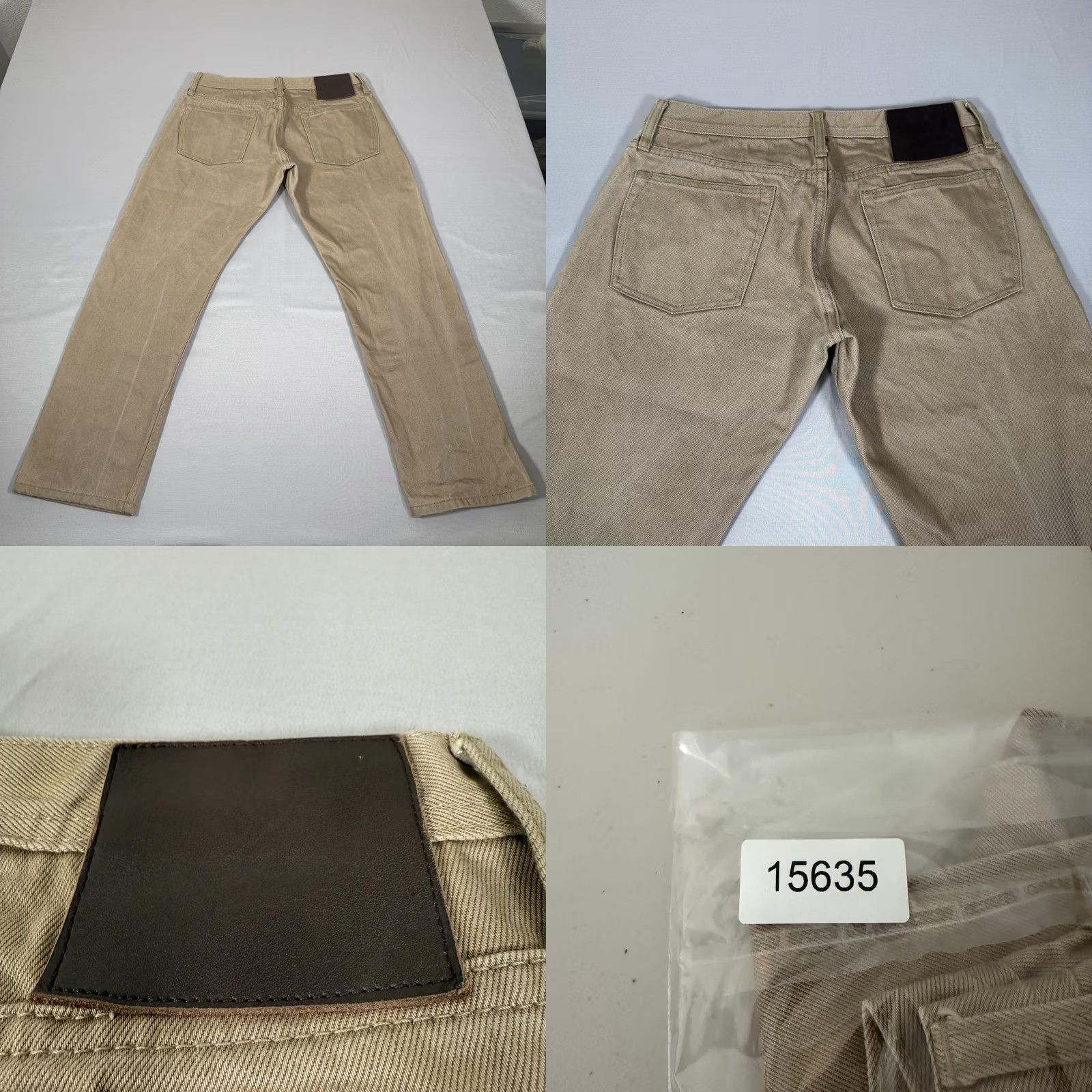 The Unbranded Brand Unbranded Brand Jeans Mens 32x29 Beige Selvedge UB207 Tapered Denim Pants Size US 32 / EU 48 - 9 Thumbnail