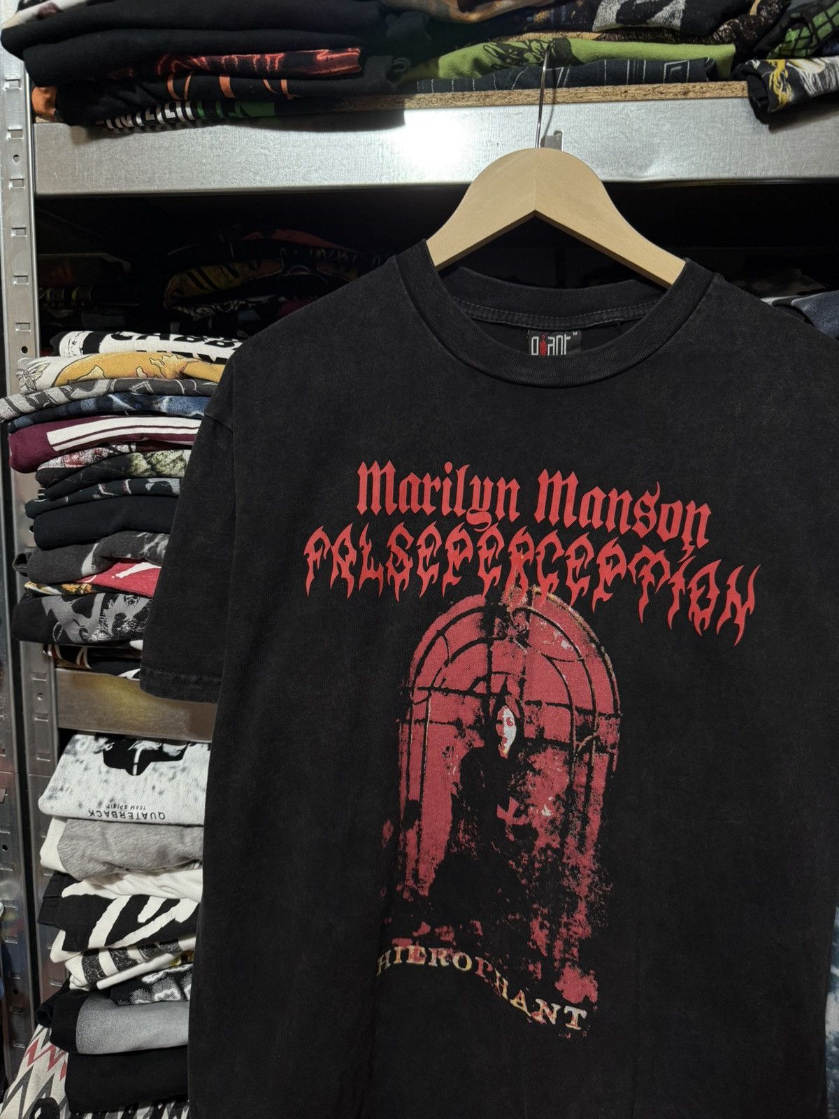 Band Tees Vintage 2006 Marilyn Manson Hierophant BOOTLEG Rock T-Shirt Size US M / EU 48-50 / 2 - 3 Thumbnail