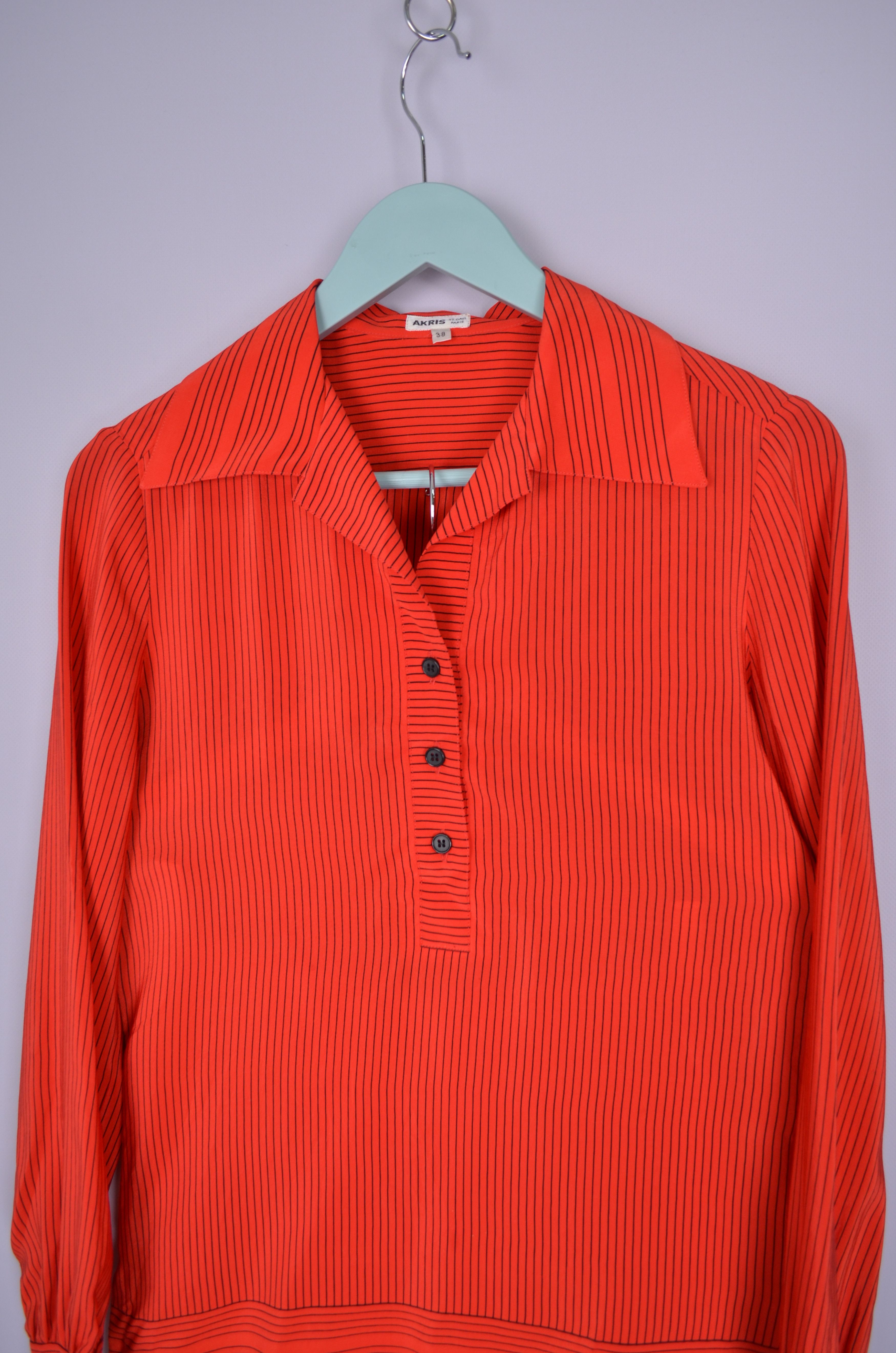 Akris × Designer Akris Feldpausch 100% Silk Stripe Suit Blouse Skirt Size 38 Size M / US 6-8 / IT 42-44 - 3 Thumbnail
