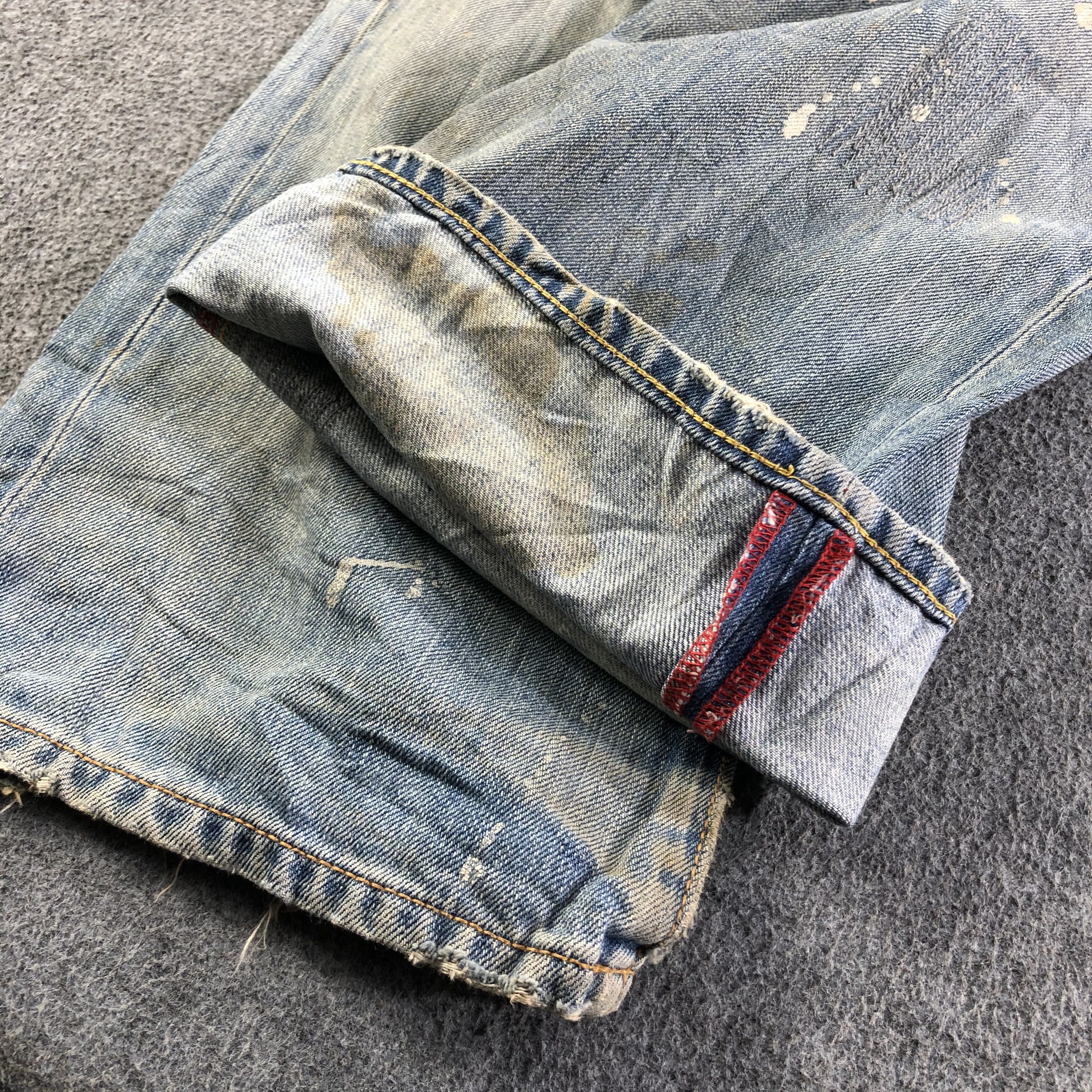 Japanese Brand Vintage Purple & Yellow Redline Jeans-J3846 Size US 32 / EU 48 - 7 Thumbnail