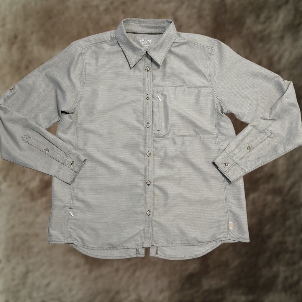 Mountain Hardwear Mountain Hardwear Shirt Mens L Gray Long Sleeve Button Zip Pocket Hiking Size US L / EU 52-54 / 3 - 1 Thumbnail