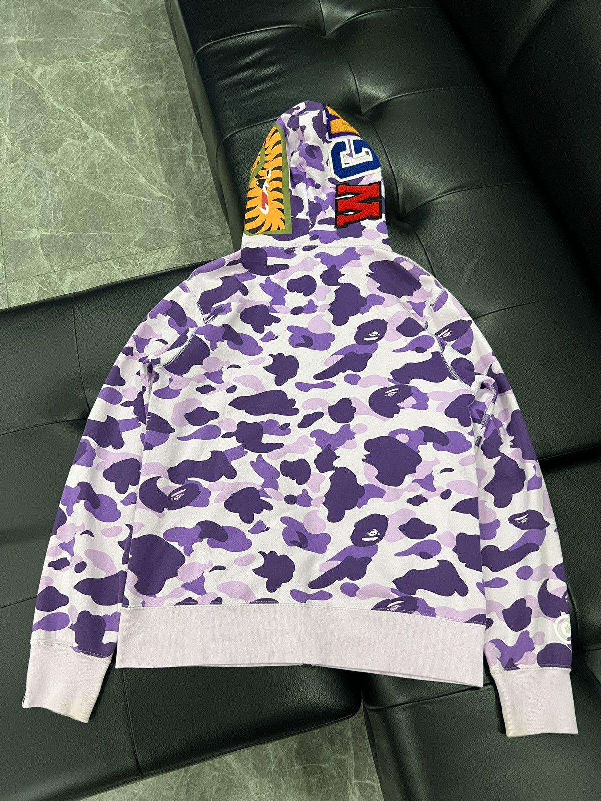 Bape A Bathing Ape Taipei Exclusive Purple Camo Shark Zip Hoodie Size US XL / EU 56 / 4 - 2 Thumbnail
