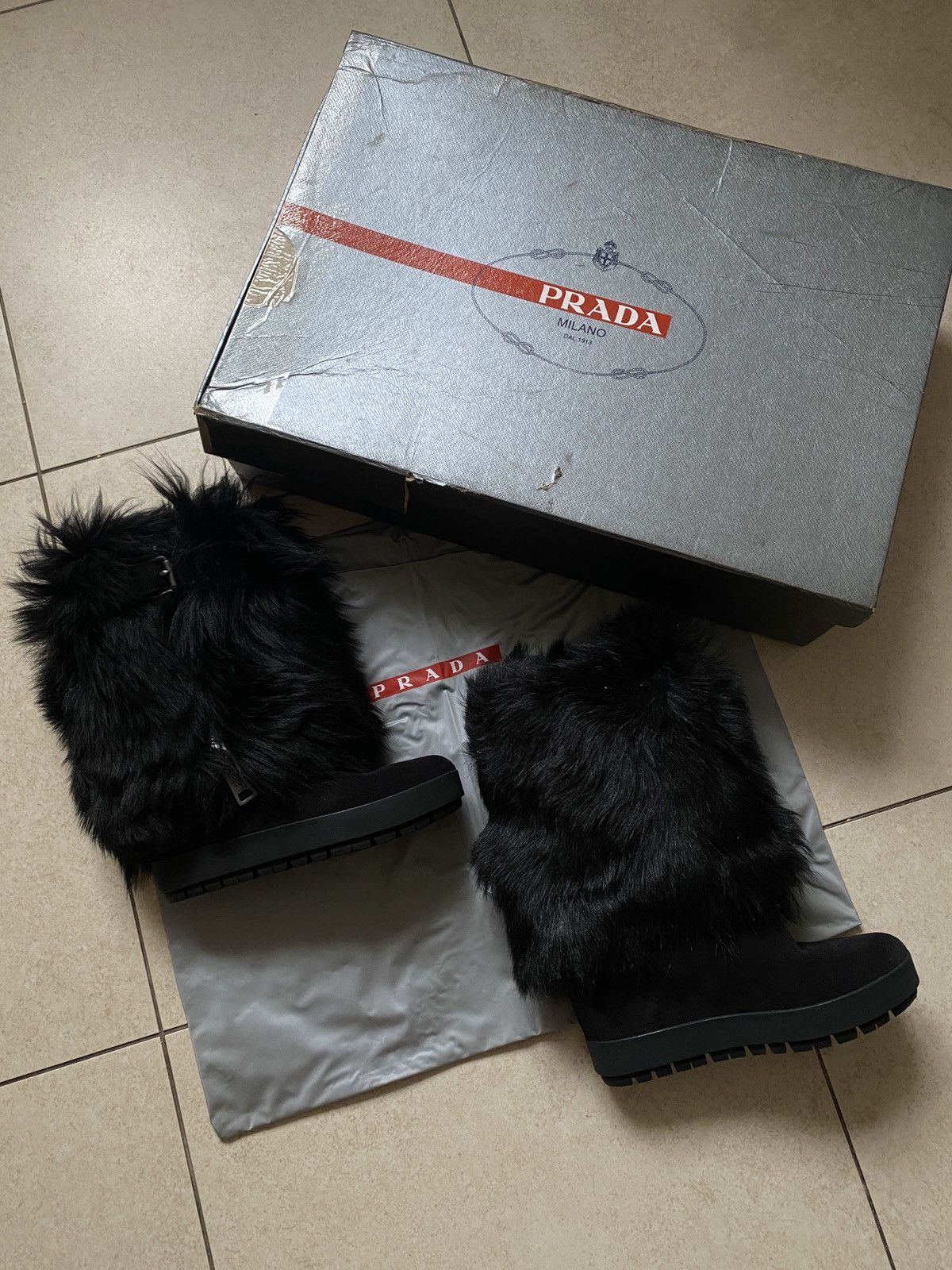 Prada Vintage y2k Prada Fur & Suede Boots Size US 6 / IT 36 - 2 Thumbnail