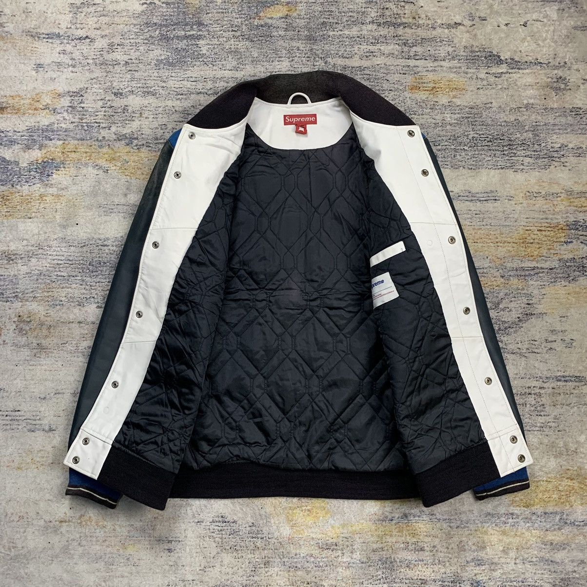 Supreme Rare 2001 Supreme S Wing varsity leather jacket Size US L / EU 52-54 / 3 - 9 Thumbnail