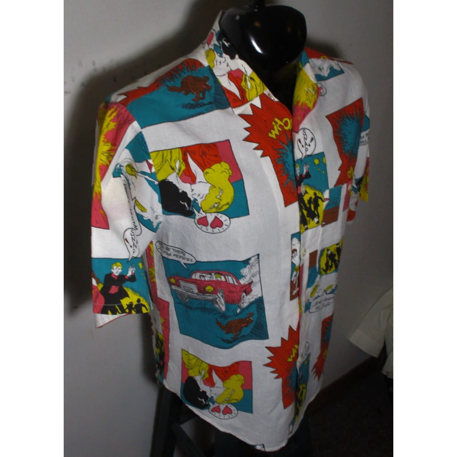 Vintage BON HOMME White Short Sleeve "Comic Strip" Shirt Size S Size US S / EU 44-46 / 1 - 3 Thumbnail