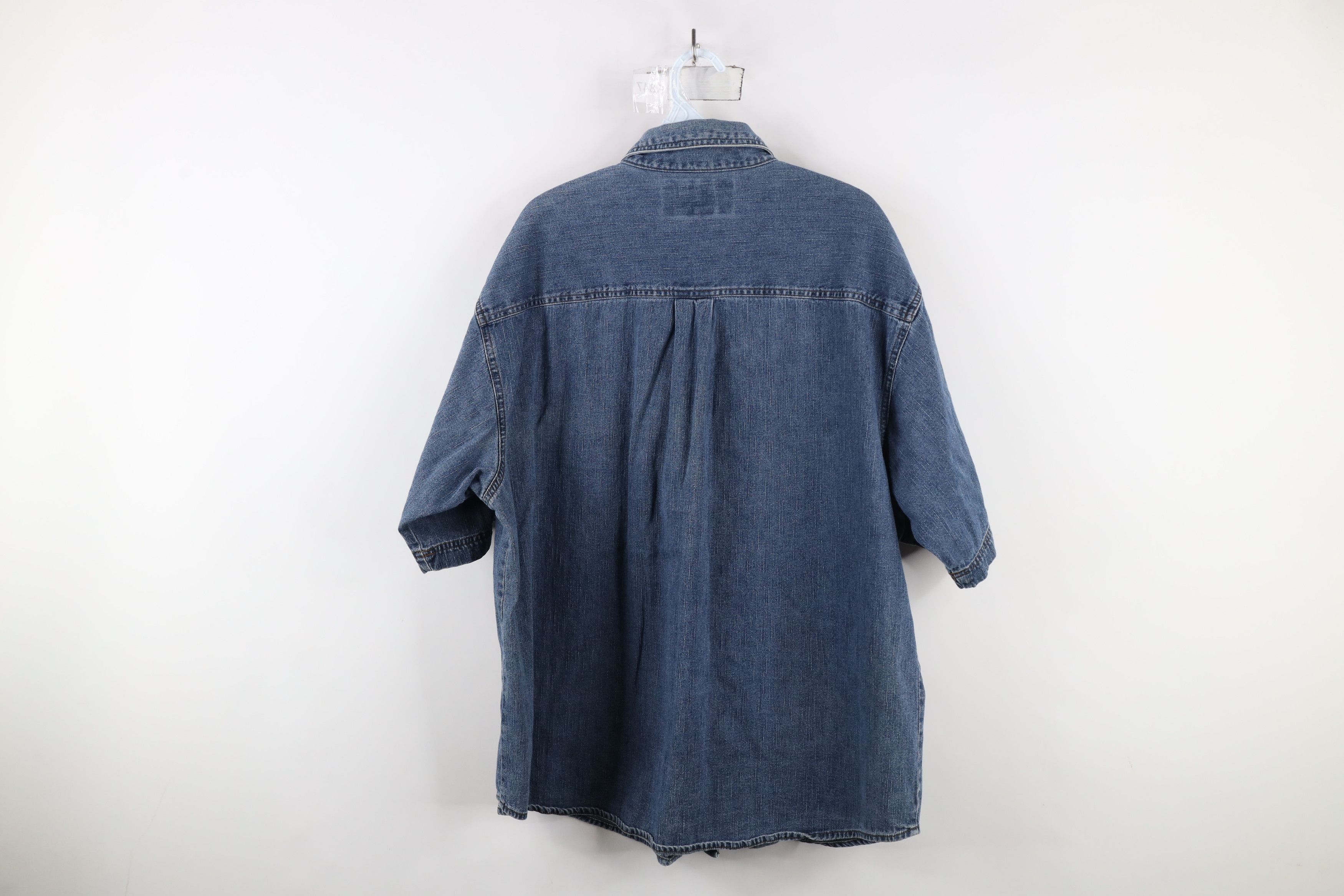 Harley Davidson × Vintage Vintage 90s Harley Davidson Denim Jean Button Shirt Cotton Size US XL / EU 56 / 4 - 10 Thumbnail