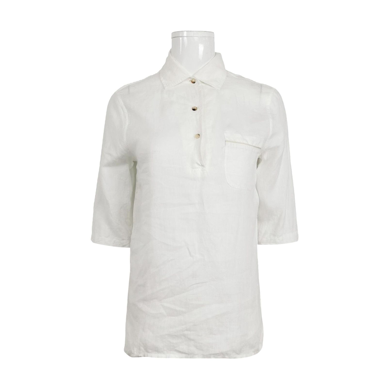 Loro Piana Loro Piana White Linen Button Up Shirt Size 40 Size S / US 4 / IT 40 - 1 Thumbnail