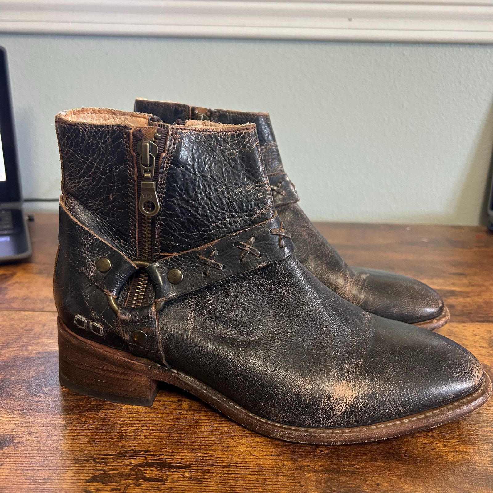 Bed Stu Bed Stu Boots Winslet Black Leather Ankle Boots 8.5 Patina Size US 8.5 / IT 38.5 - 3 Thumbnail