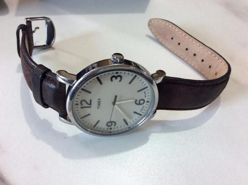 Timex Timex cream dial brown leather strap watch Size ONE SIZE - 3 Thumbnail