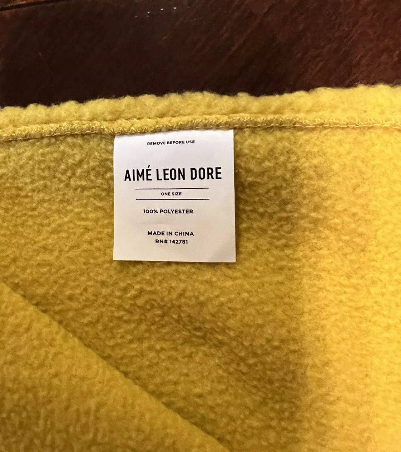 Aime Leon Dore Aime Leon Dore ALD Gothic Fleece Scarf Oil Yellow 66” x 10” Size ONE SIZE - 4 Thumbnail