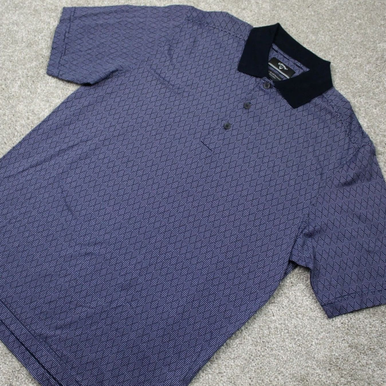 Callaway Callaway Polo Shirt Men M Purple Geometric Contrast Collar S/S 2 Ply Cotton Shirt Polo - Mens Regular Size US M / EU 48-50 / 2 - 3 Thumbnail