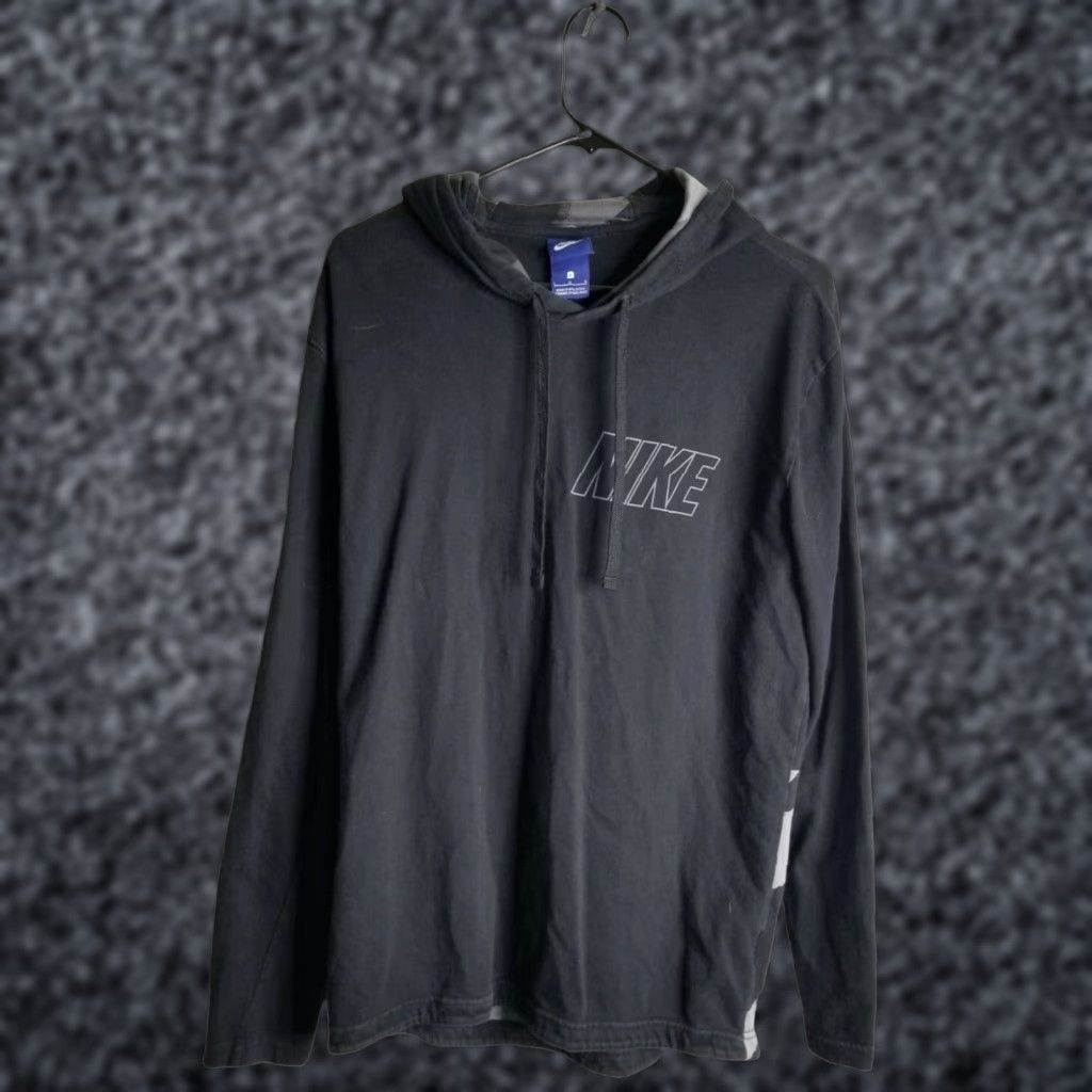 Nike VINTAGE Nike Swoosh Pullover Hoodie Shirt 90s Mens L Black Logo Y2K Travis Tag Size US L / EU 52-54 / 3 - 1 Thumbnail