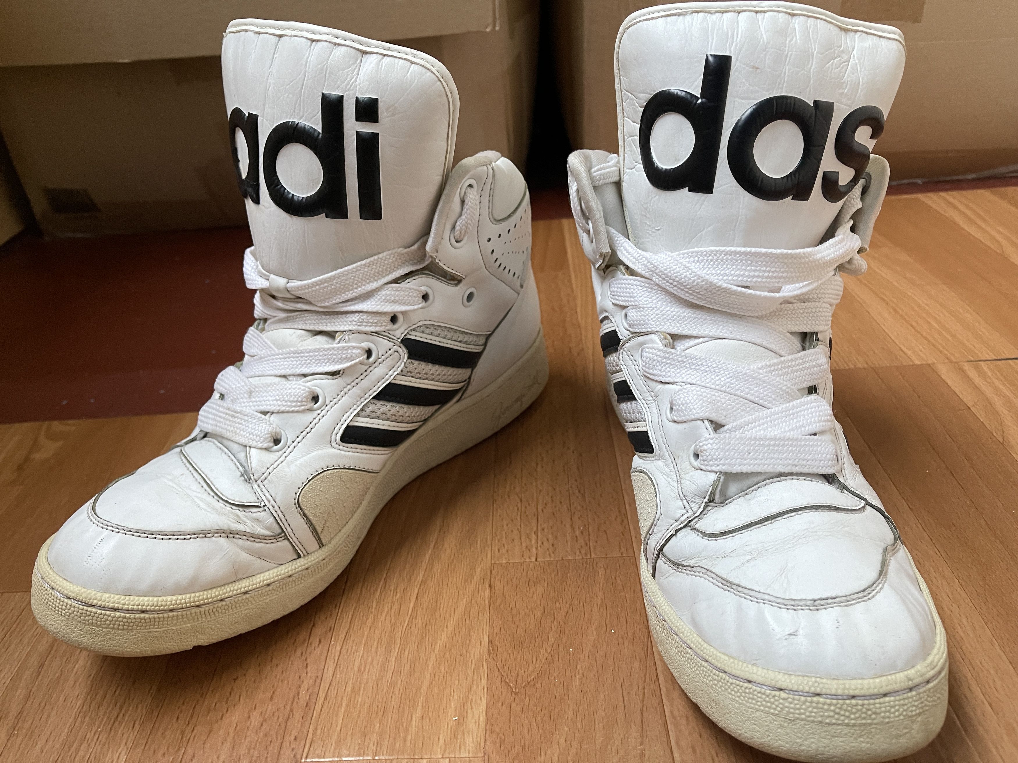 Adidas × Jeremy Scott Adidas sneakers, Jeremy Scott Instinct, Hi Top shoes, V24529 Size US 11.5 / EU 44-45 - 3 Thumbnail