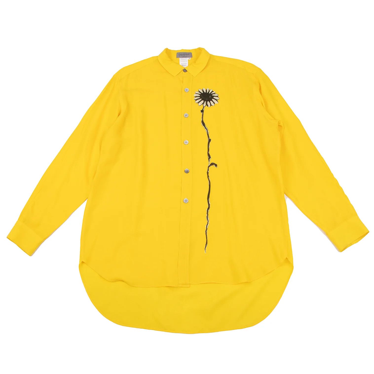 Yohji Yamamoto Yohji Yamamoto Floral Print Rayon Shirt Yellow M Size US M / EU 48-50 / 2 - 1 Thumbnail