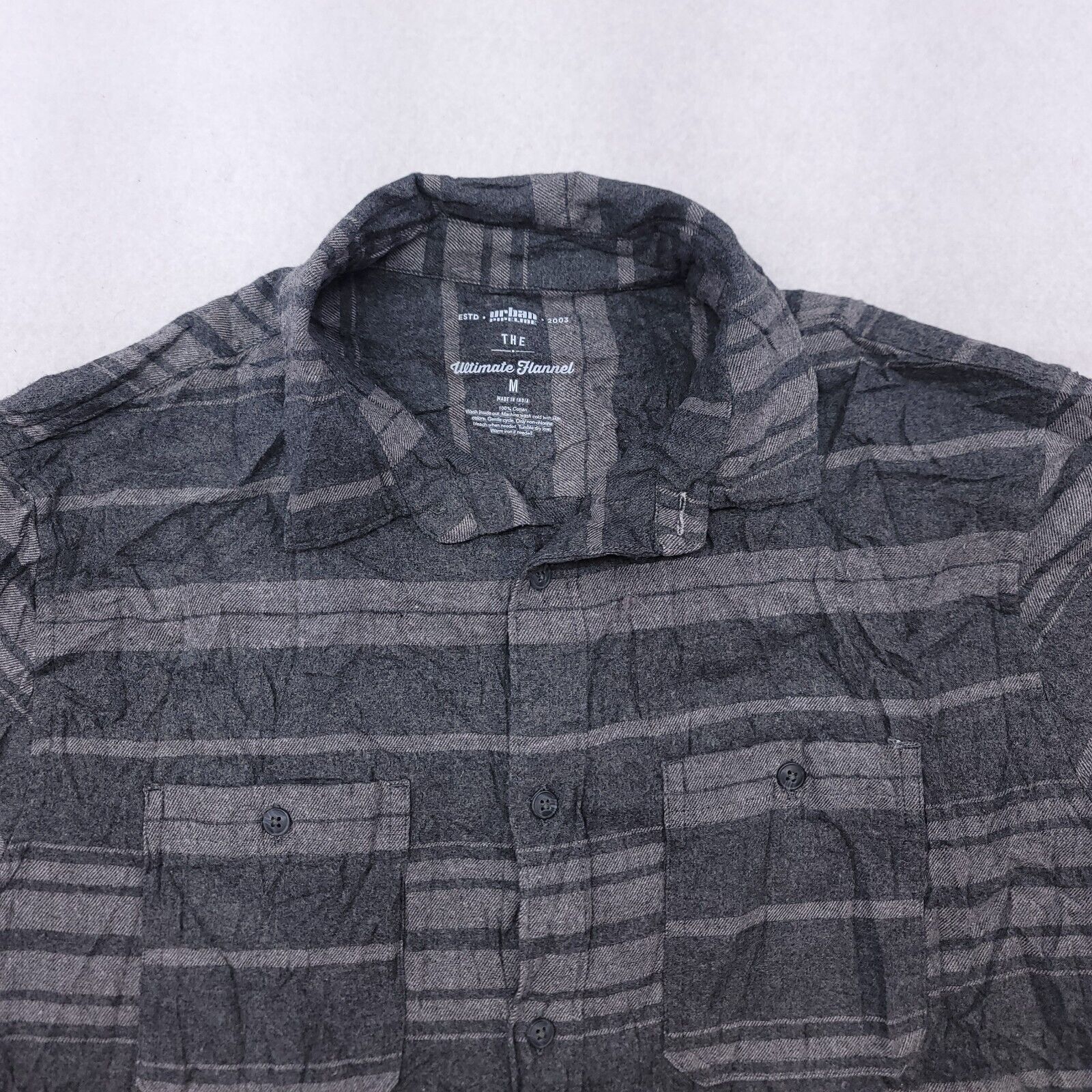 Urban Pipeline Urban Pipeline Flannel Shirt Mens Size Medium M Gray Striped Size US M / EU 48-50 / 2 - 1 Thumbnail