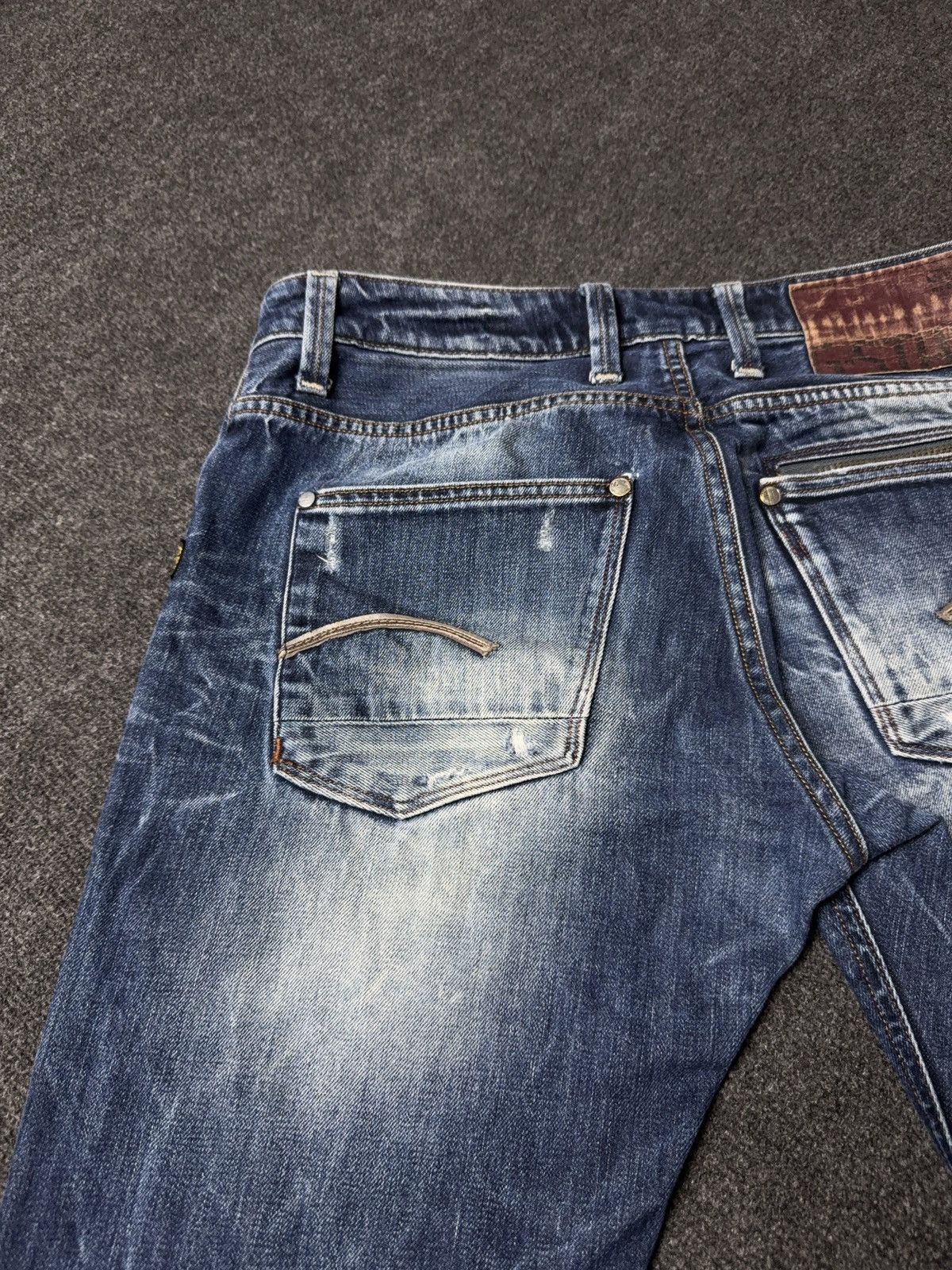 G-Star 00s Vintage G-Star RAW 520 Vintage Faded Denim Jeans Y2K Size US 32 / EU 48 - 13 Thumbnail