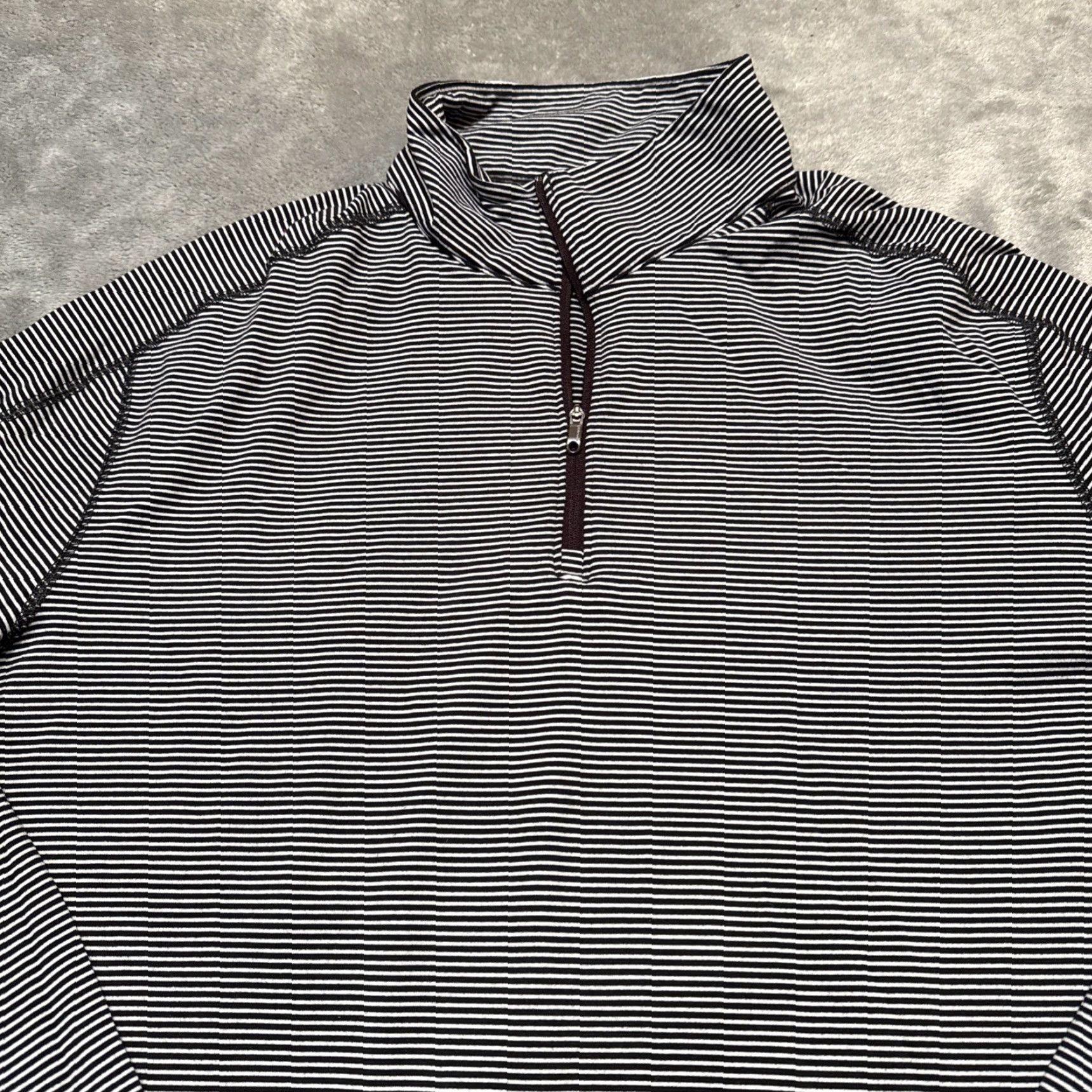 Lululemon Lululemon Sweater 2XL Blue Stripe 1/4 Zip Performance Pullover Long Sleeve Mens Size US XXL / EU 58 / 5 - 2 Thumbnail