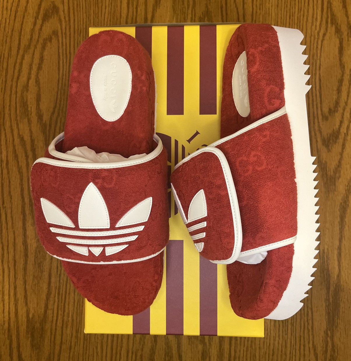 Gucci X Adidas GG Platform Sandal (Red)