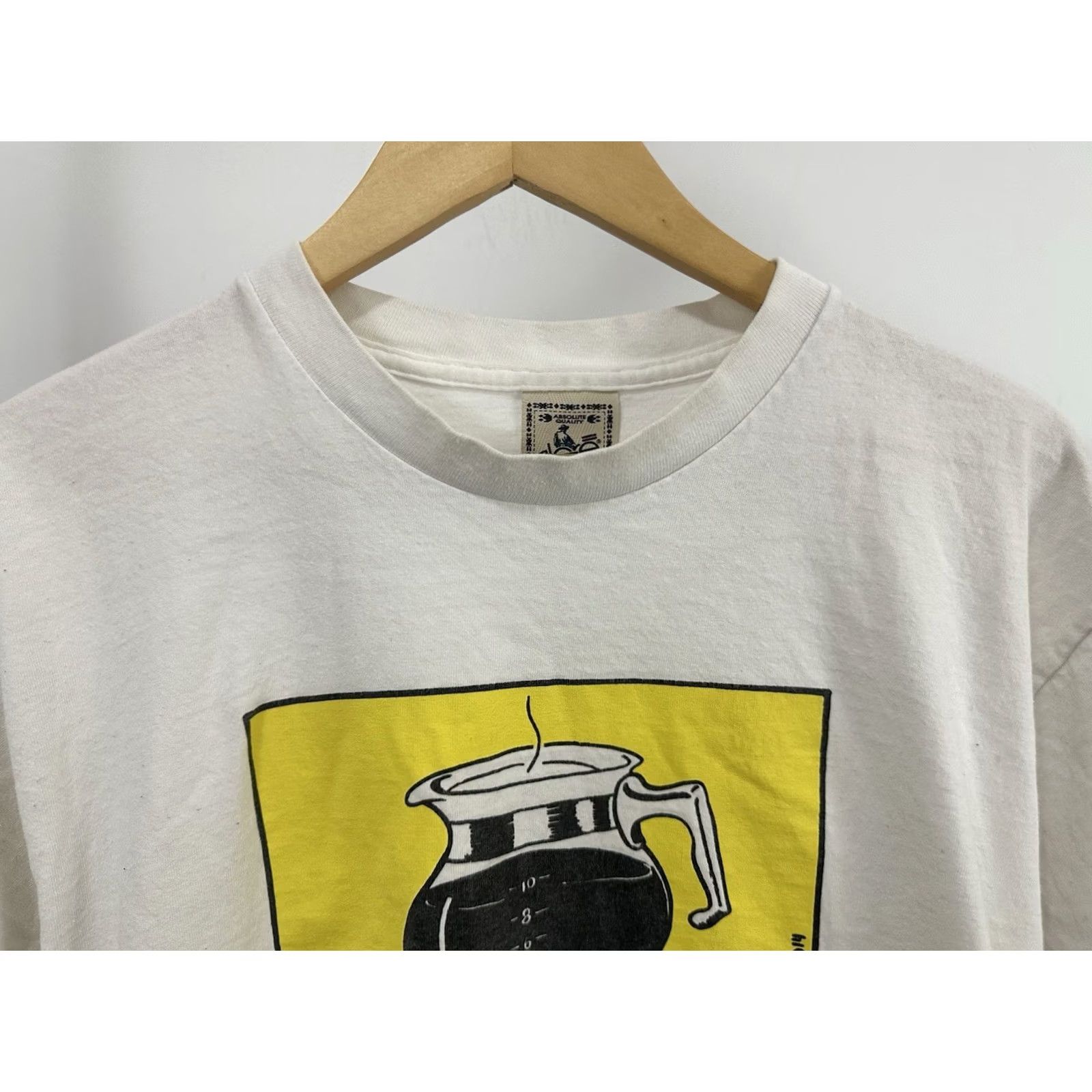 Vintage VTG Coffee Carafe Drip Worship Drug Beans Addicts Cult Morning Art T-Shirt L Mens White Cotton Size US L / EU 52-54 / 3 - 5 Thumbnail