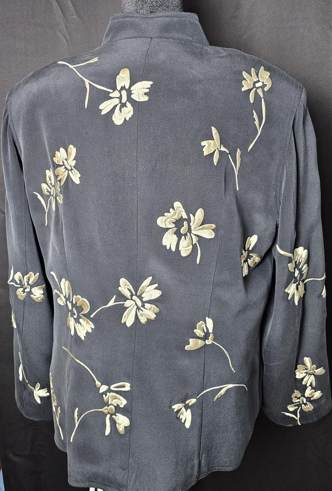 Other Debra DeRoo Jacket & Top Balck/Gold Womens Size M 100% Silk Size M / US 6-8 / IT 42-44 - 3 Thumbnail