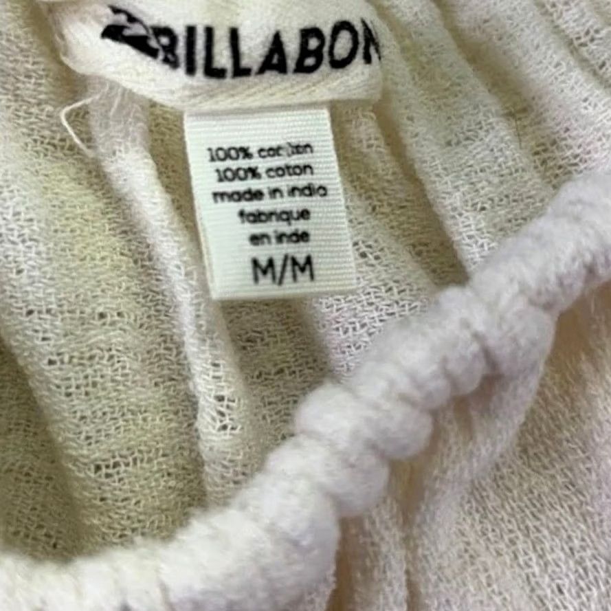 Billabong BILLABONG Off the Shoulder Peasant Top Cream Crop Embroidered Ruffle M Womens Size M / US 6-8 / IT 42-44 - 3 Thumbnail