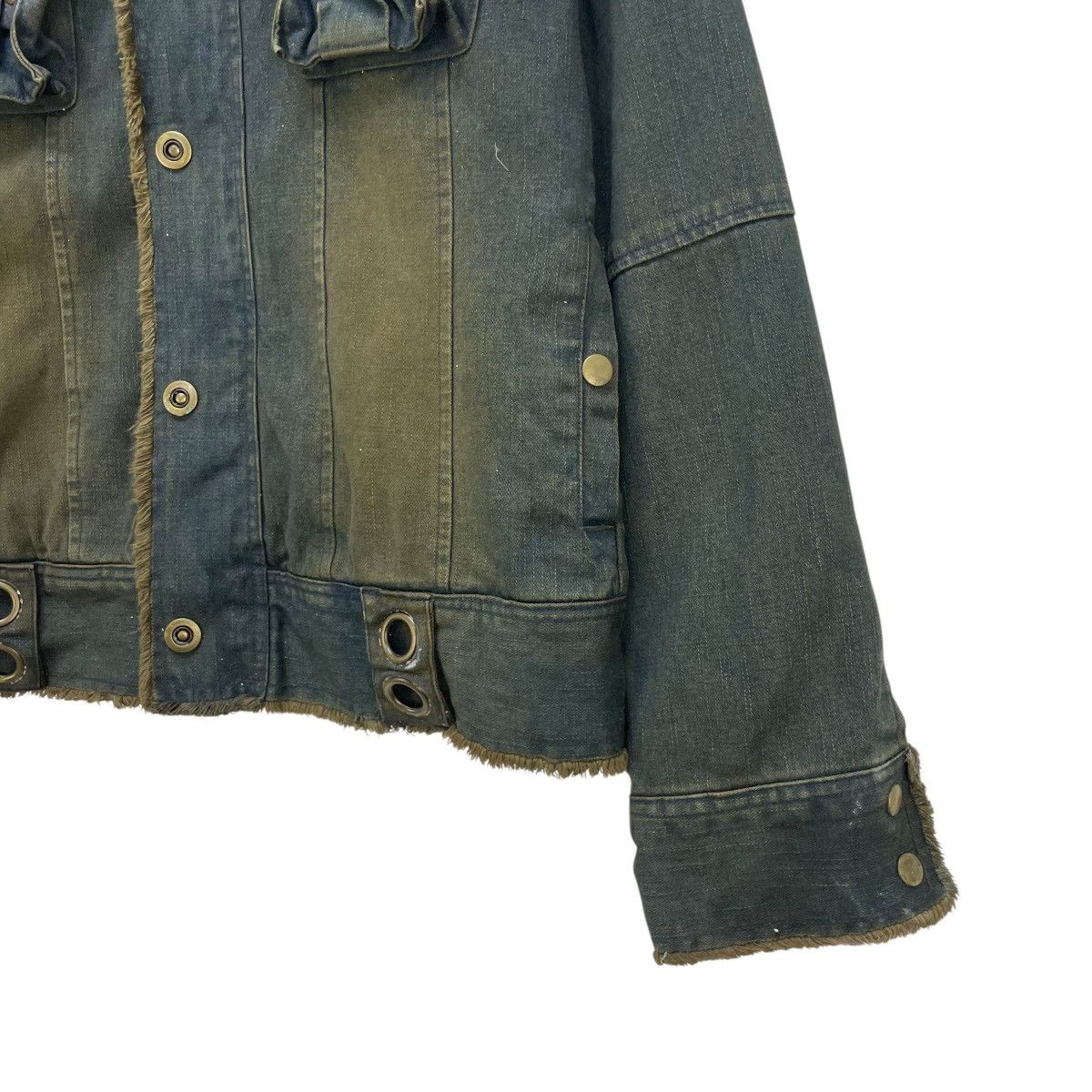 In The Attic 💥 In the Attic Reconstructed Denim Jeans Fur Jacket Size US M / EU 48-50 / 2 - 10 Thumbnail