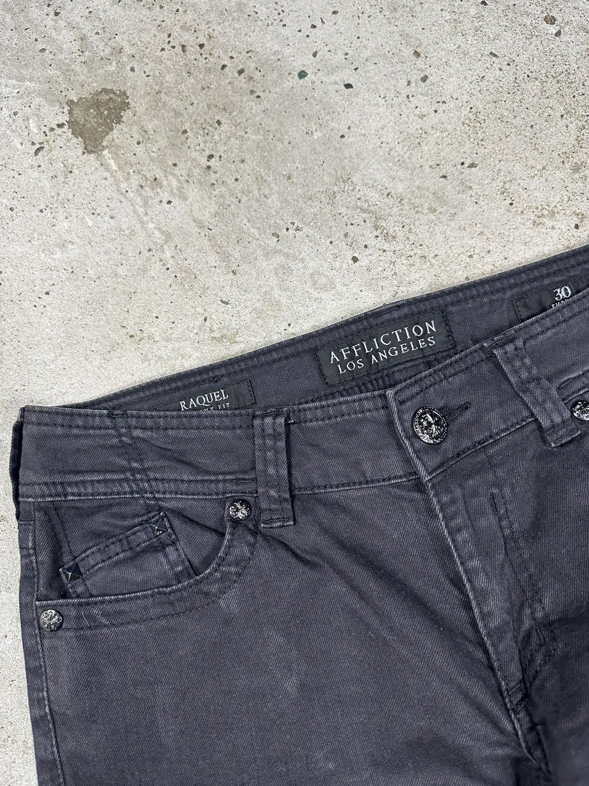 Affliction Affliction Los Angeles Raquel Black Denim Pants Size US 30 / EU 46 - 8 Thumbnail