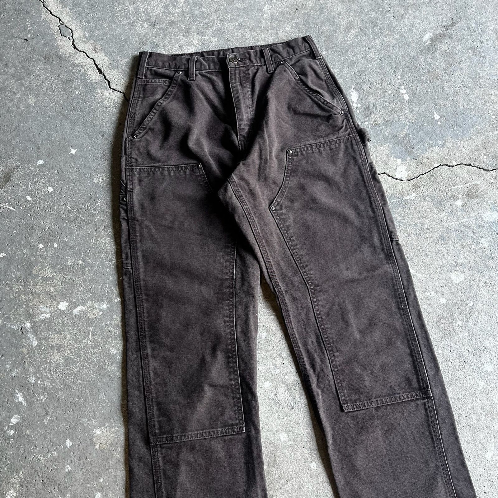 Carhartt × Vintage Carhartt brown double knee work wear carpenter pants Size US 29 - 2 Thumbnail