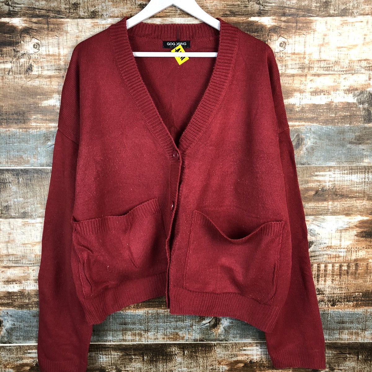 Japanese Brand GOGO Sing Red Cardigan Knitwear #A1711 Size US XL / EU 56 / 4 - 3 Thumbnail