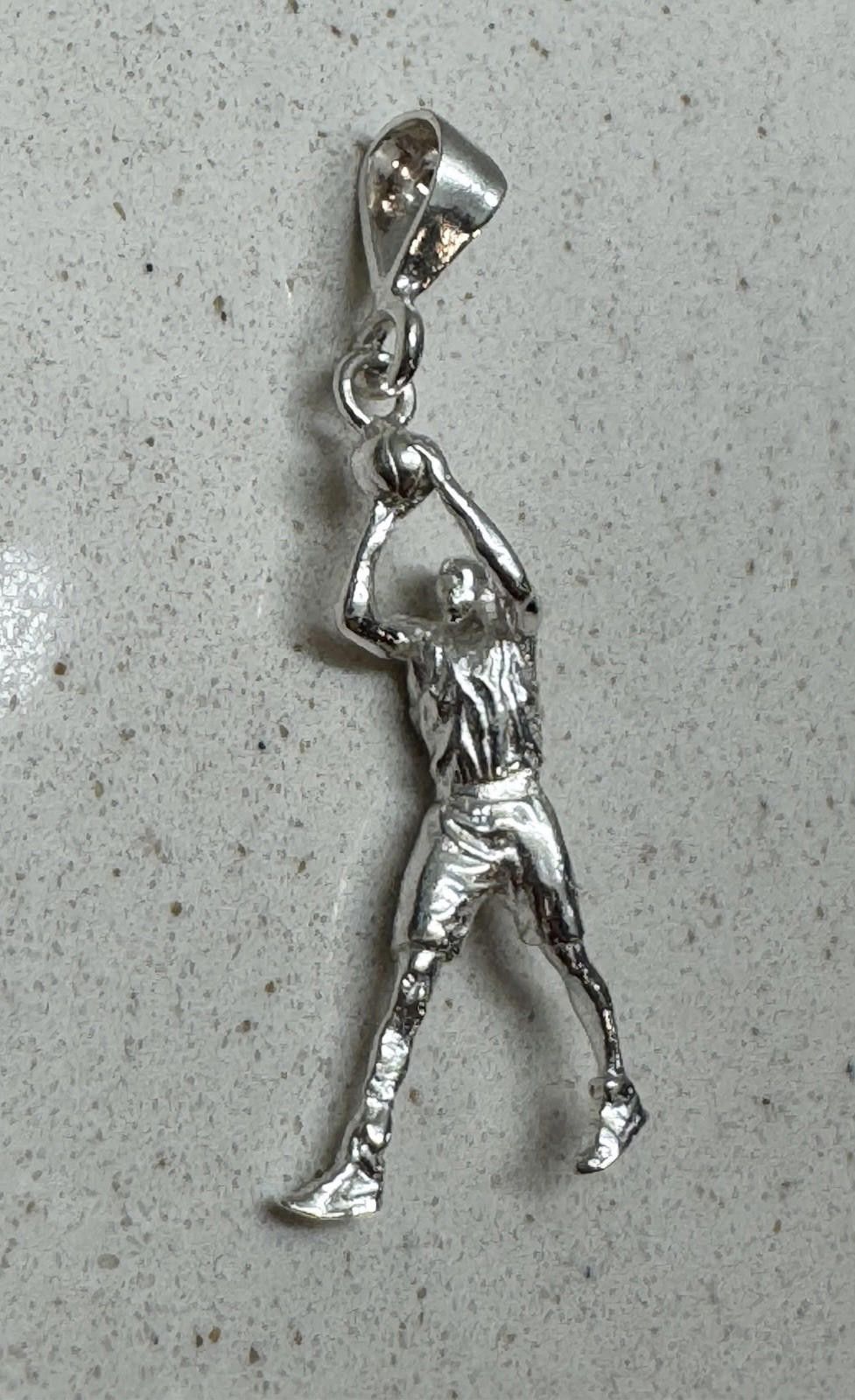 Designer Basketball Player Shooter Solid .925 Casted Sterling Silver Size ONE SIZE - 1 Thumbnail