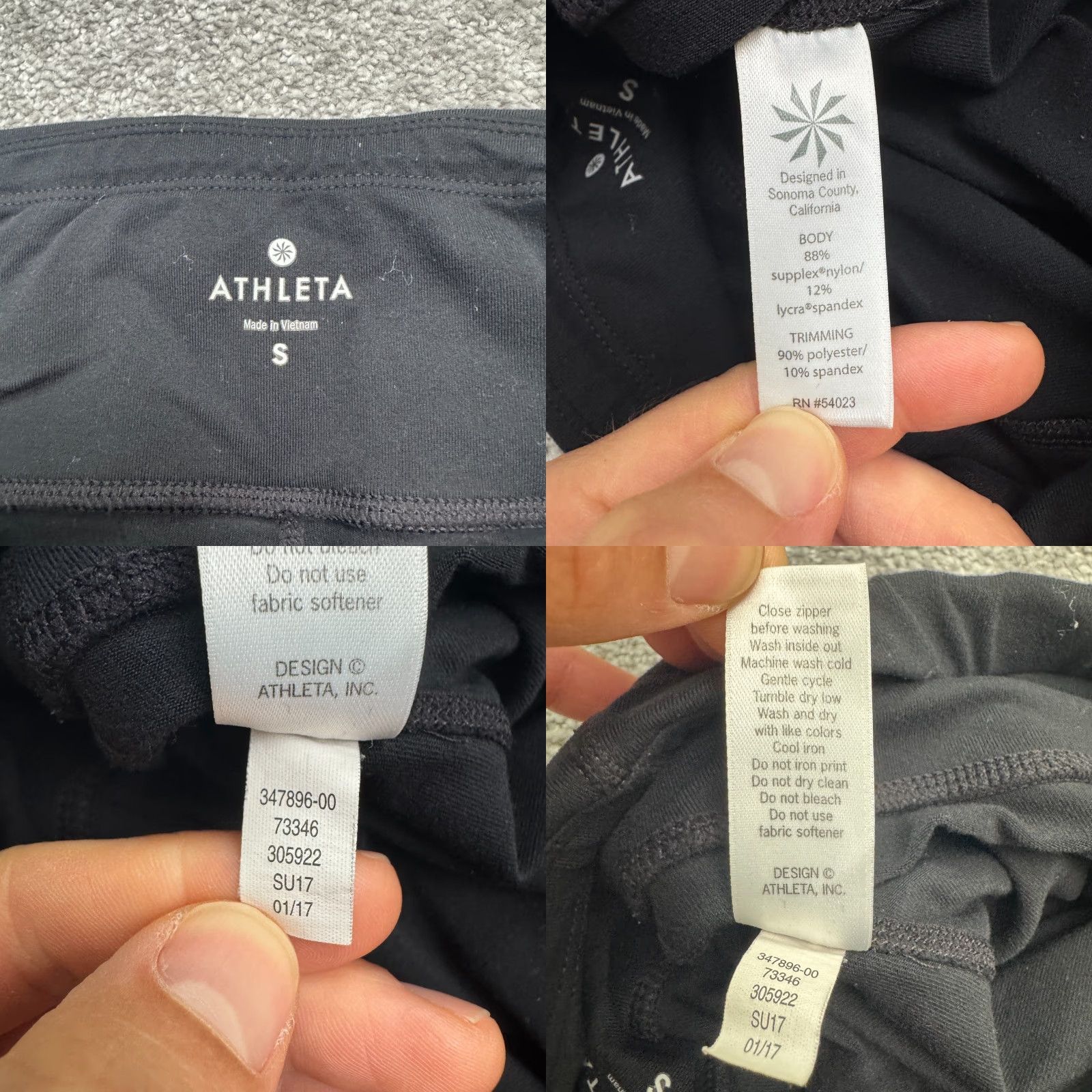 Athleta ATHLETA Cropped Leggings Womens Small Black Active Yoga with Zip Pockets Size 28" / US 6 / IT 42 - 8 Thumbnail