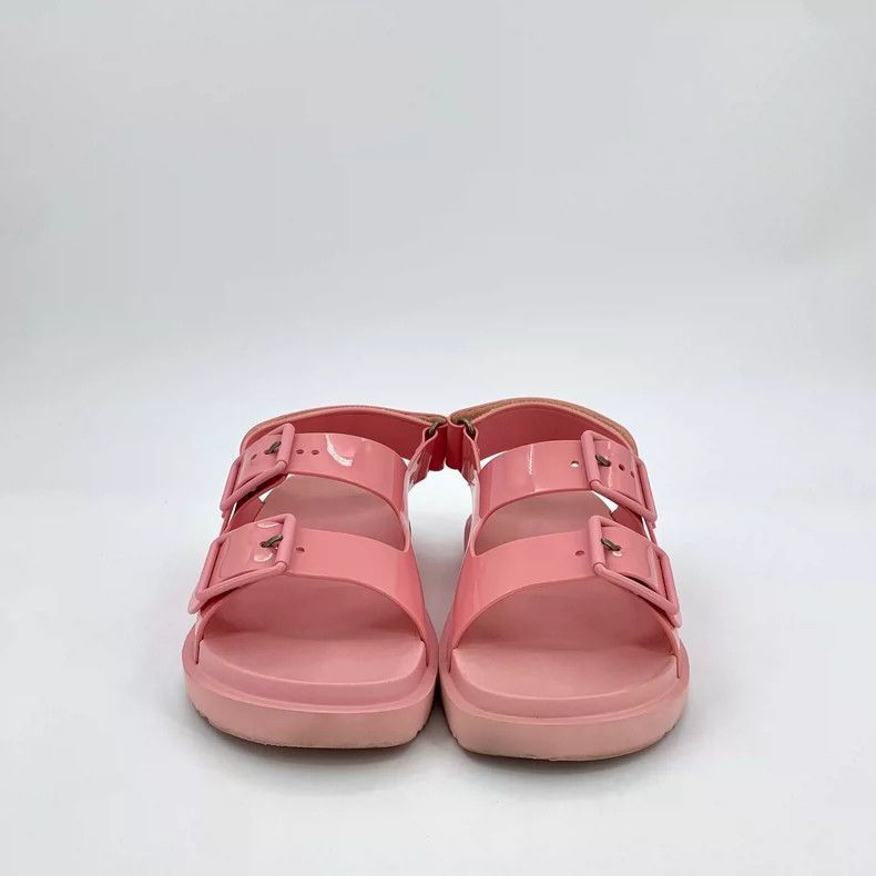 Gucci Pink Leather Double G Round Sandals-2505 Size US 7 / IT 37 - 3 Thumbnail