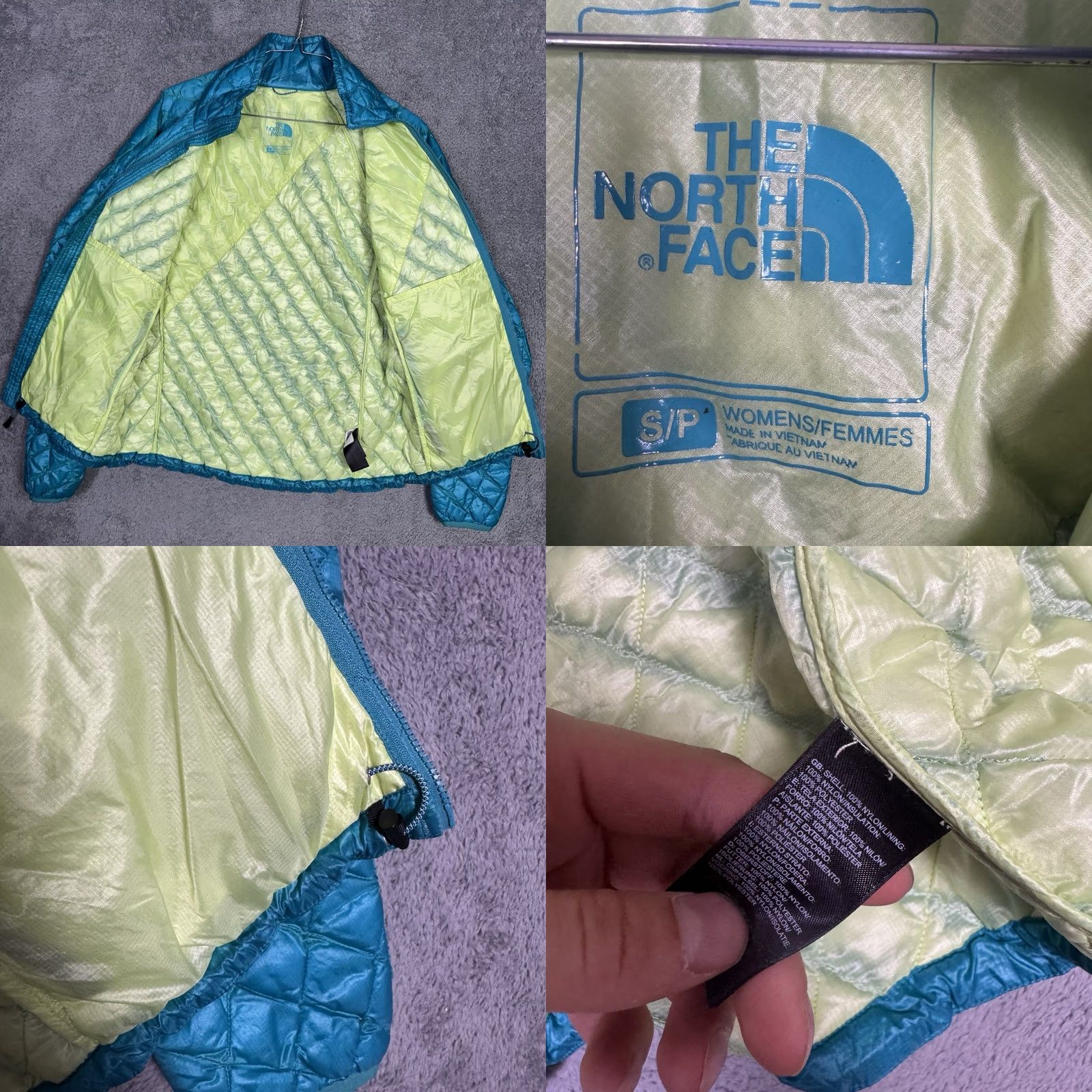 The North Face VINTAGE The North Face Thermoball Jacket Womens S Quilted Puffer Full Zip Blue 90s Y2K Size S / US 4 / IT 40 - 8 Thumbnail