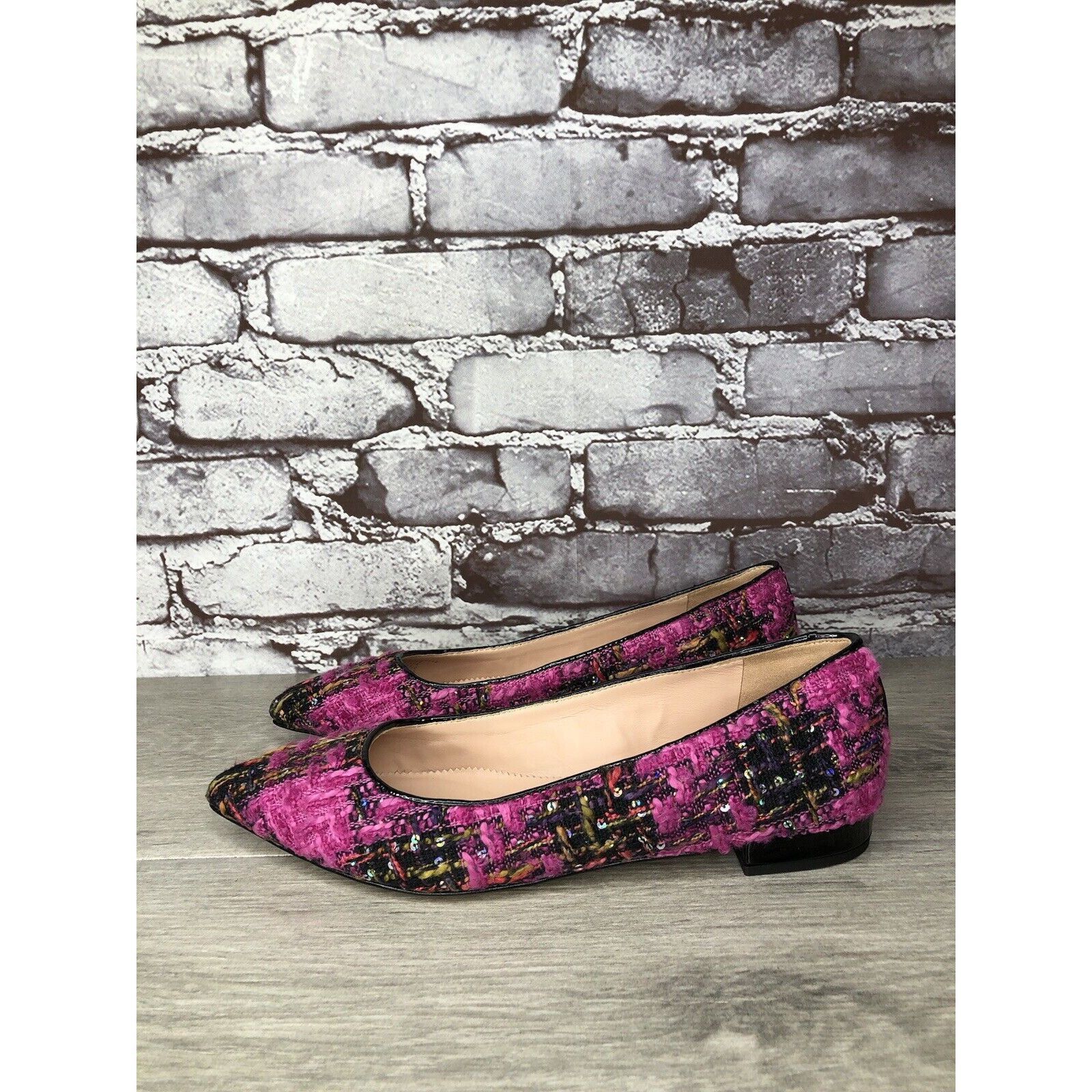 J.Crew J. Crew K2904 Pink Fresh Berry Tweed Pointed Toe Flats Women Size US 7 / IT 37 - 12 Thumbnail