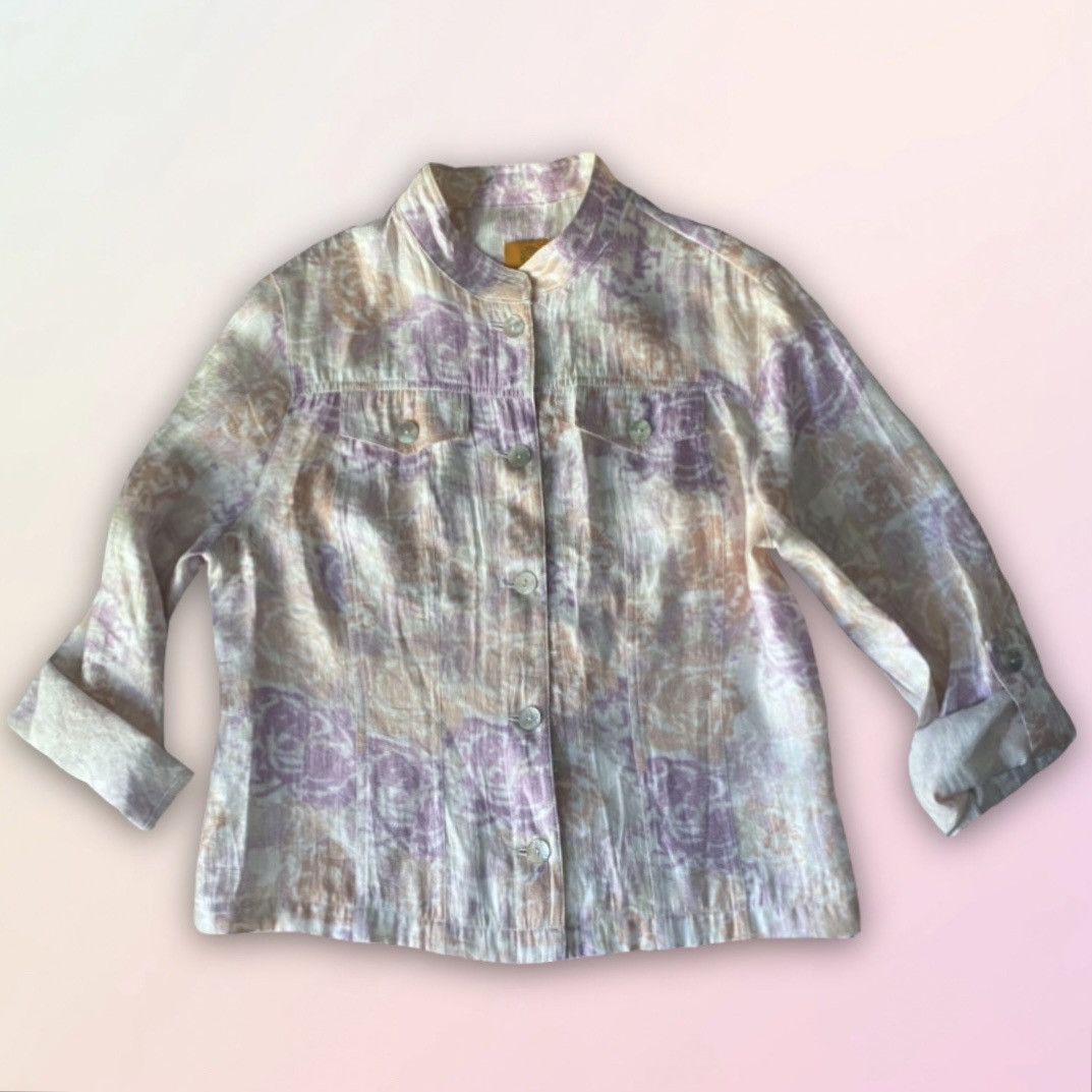 Vintage Ruby Rd., Vintage, Pastel, Rose Print, Lightweight Jacket Size S / US 4 / IT 40 - 17 Thumbnail
