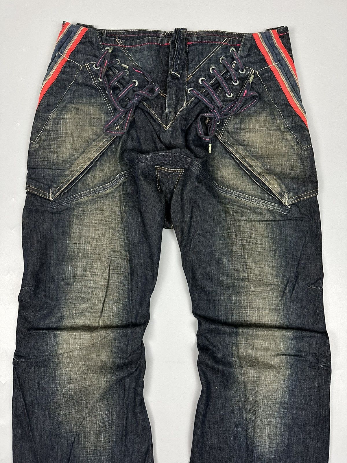 Marithe + Francois Girbaud 🔥Rare🔥Vintage Marithe Francois Girbaud Bondage Flared Denim Size US 31 - 3 Thumbnail