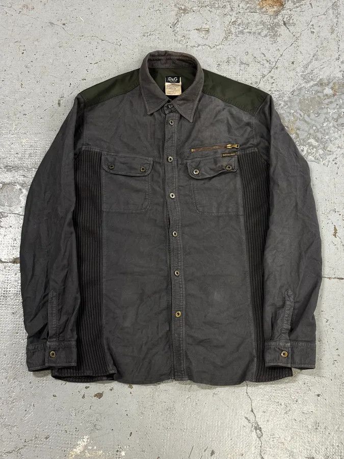 Dolce & Gabbana AW2003 Dolce & Gabbana Grey & Green Military Cargo Jacket Size US L / EU 52-54 / 3 - 1 Thumbnail