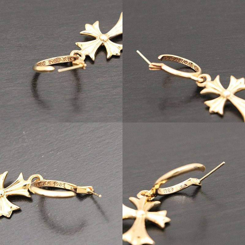 Chrome Hearts Chrome Hearts Tiny CH Cross Hoop Earring Size ONE SIZE - 4 Thumbnail