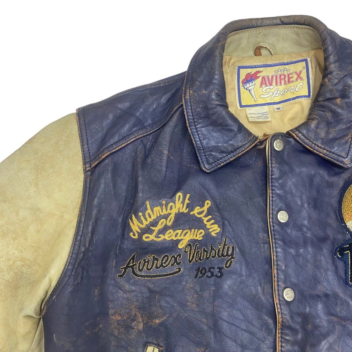 Avirex Vtg 1953 Midnight Sun League Avirex Varsity Leather Jacket Size US M / EU 48-50 / 2 - 4 Thumbnail