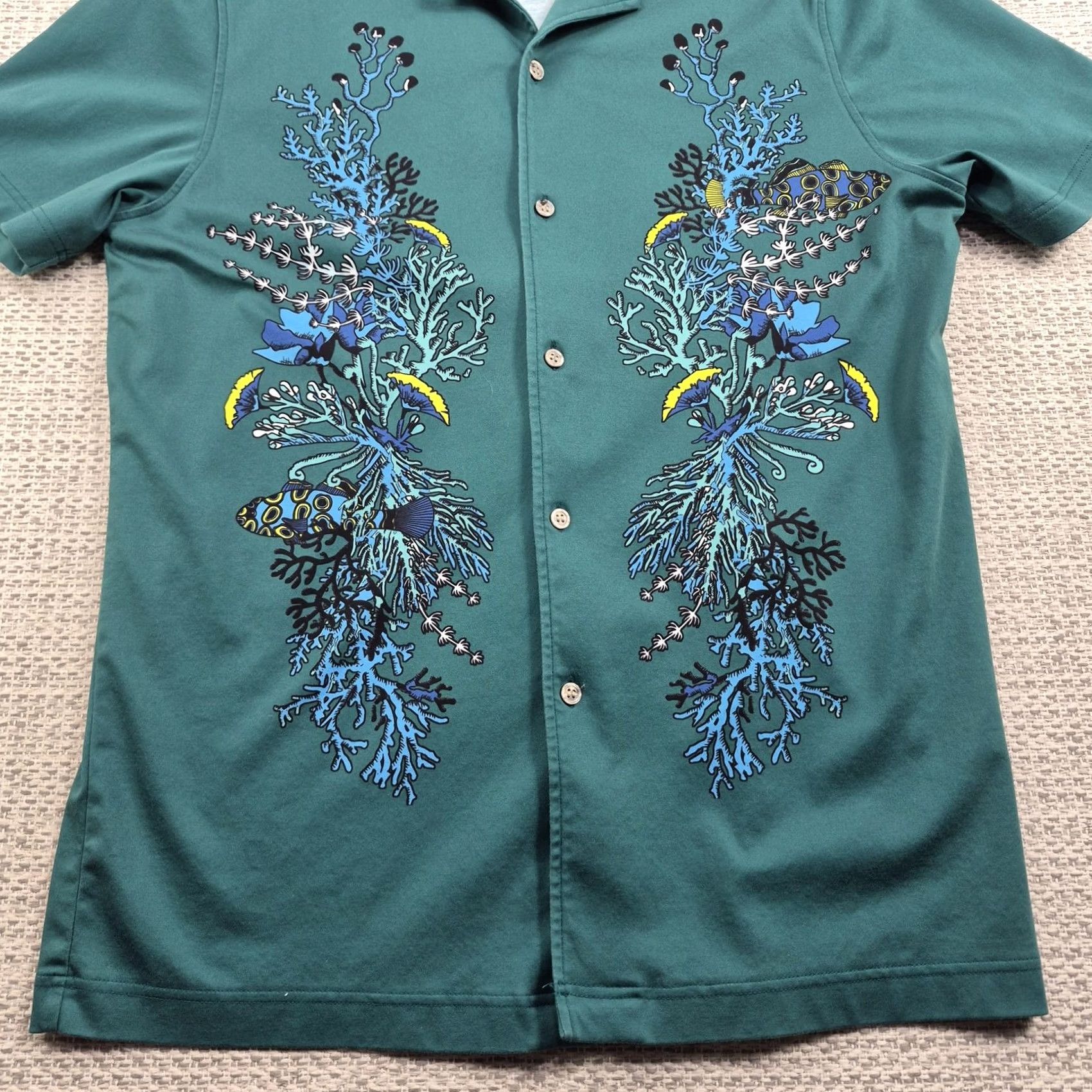 Murano Murano Button Up Shirt Mens L Green Tropical Graphic Short Sleeve Casual Size US L / EU 52-54 / 3 - 5 Thumbnail