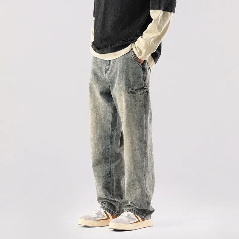 Japanese Brand Retro loose wide leg straight leg jeans Size US 32 / EU 48 - 5 Thumbnail