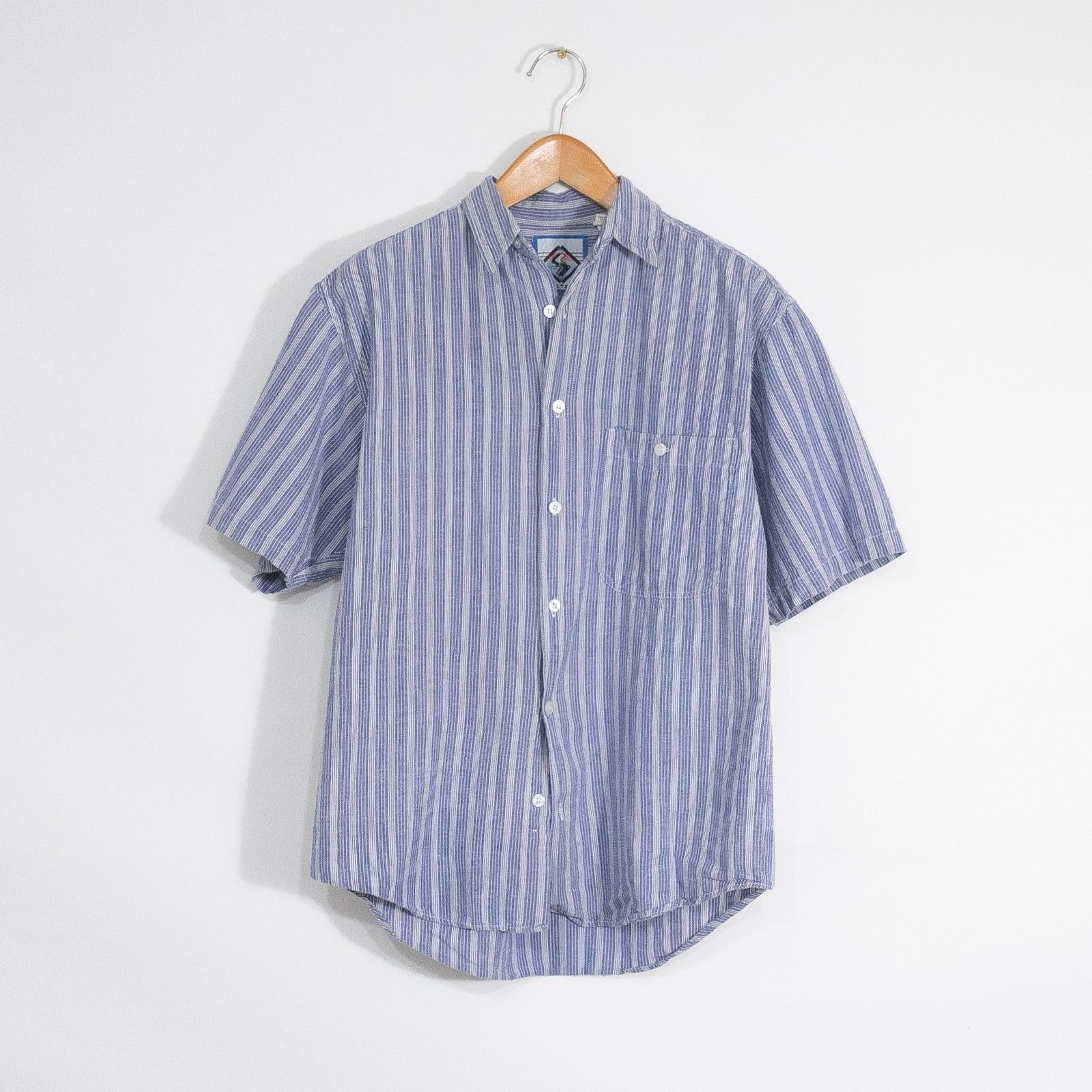 Vintage Vintage 90s Santana Denim Button Up Shirt Mens Small Striped Size US S / EU 44-46 / 1 - 1 Thumbnail