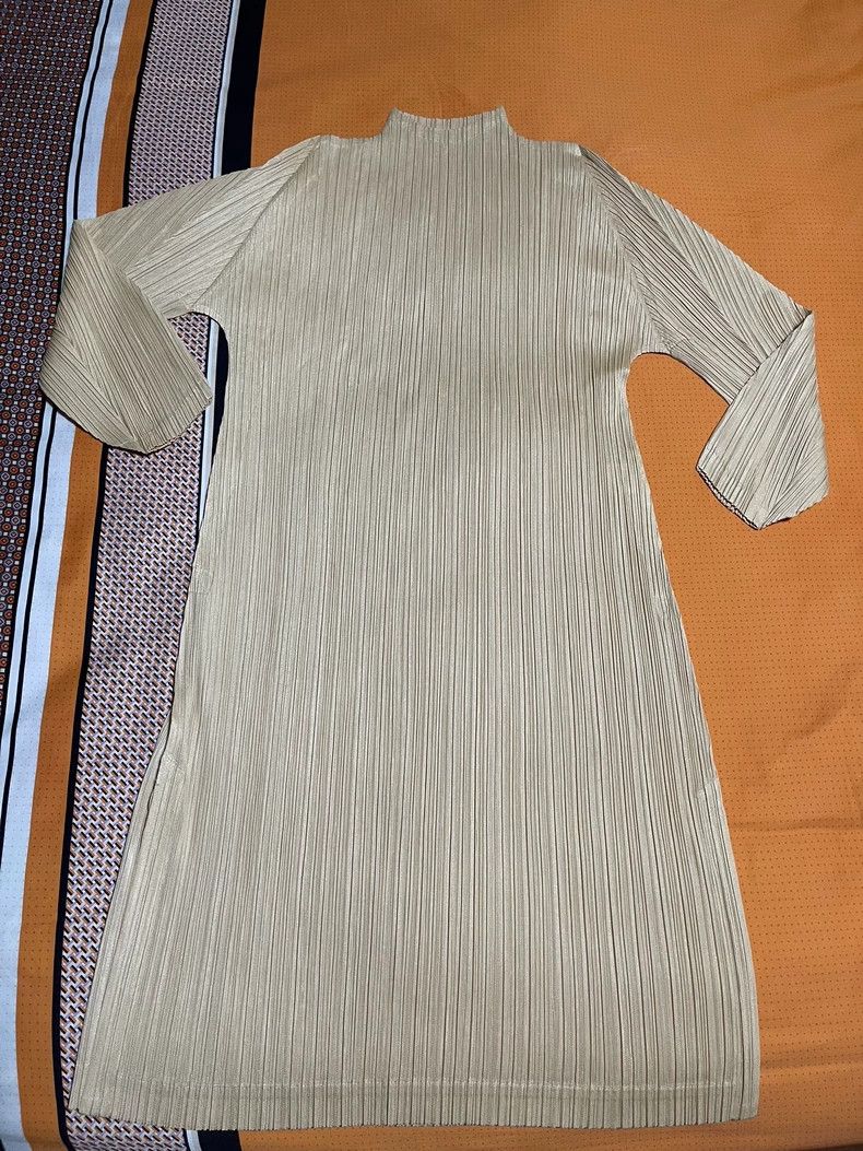 Issey Miyake Issey Miyake Beige slit dress Size L / US 10 / IT 46 - 2 Thumbnail