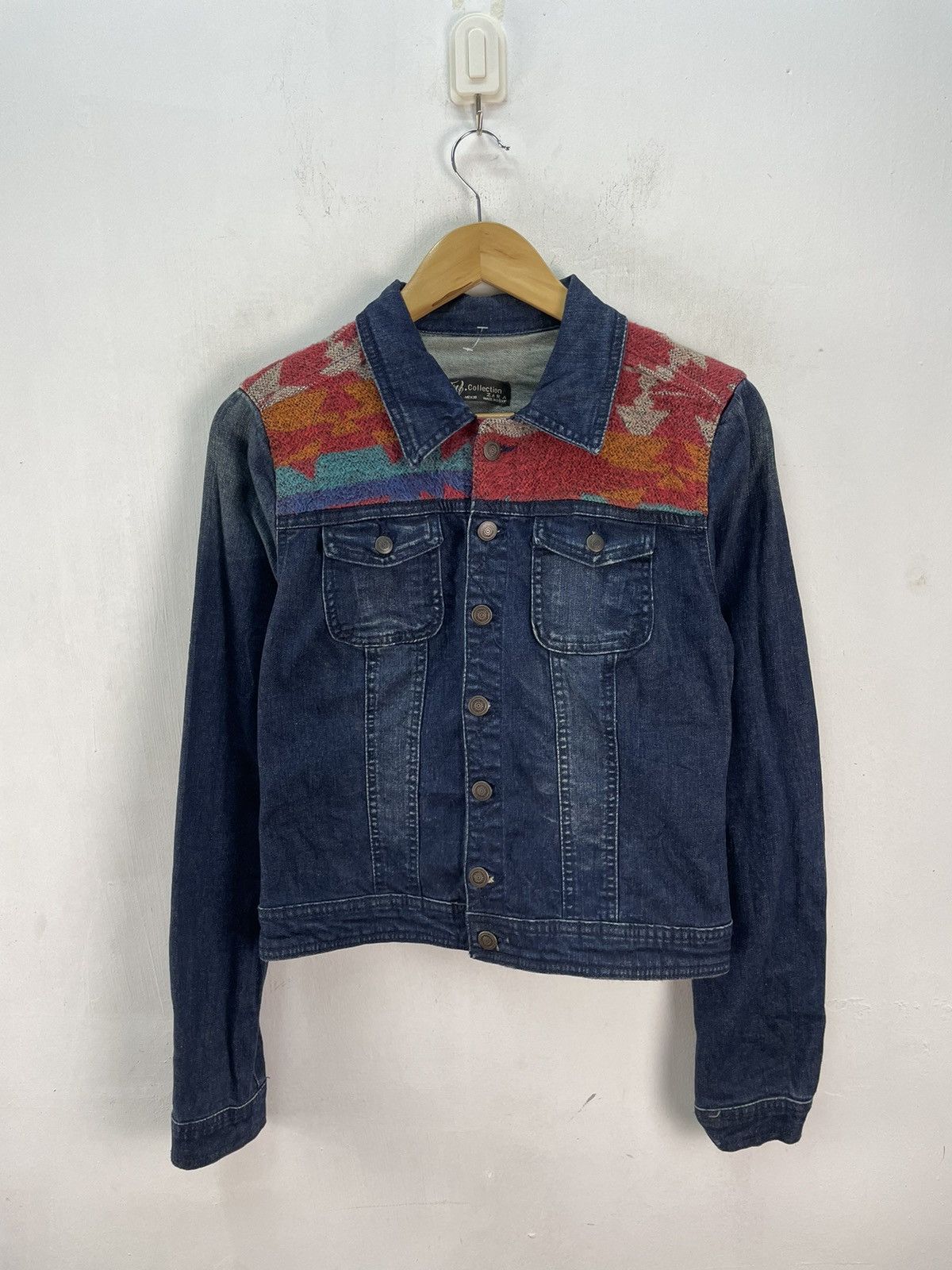 If Six Was Nine × Zara Zara Women Trucker Denim Jacket Native Navajo Patchwork Size S / US 4 / IT 40 - 1 Thumbnail