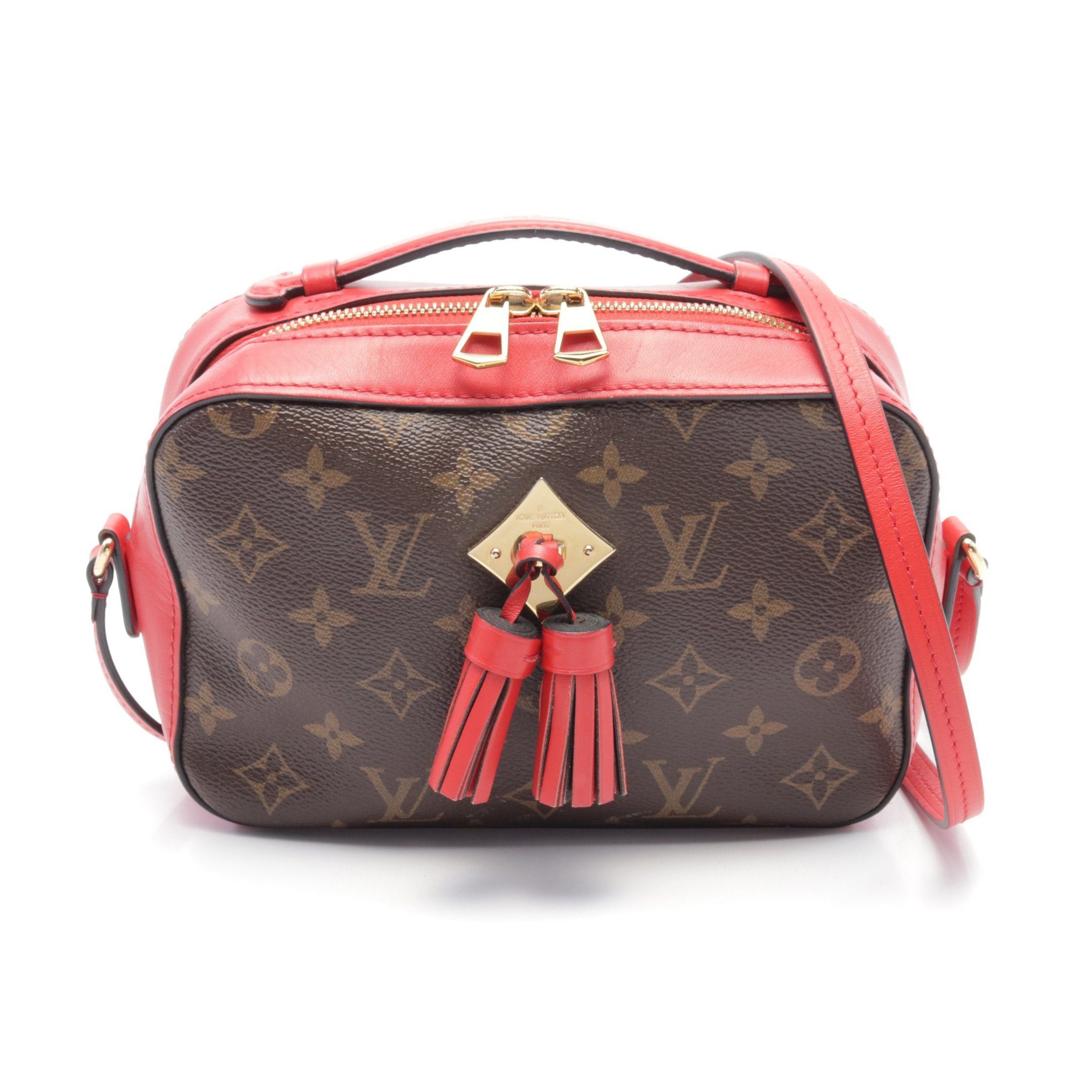 Louis Vuitton Louis Vuitton Saintonge Monogram Coquelicot Shoulder Bag Leather Brown Red Size ONE SIZE - 1 Thumbnail