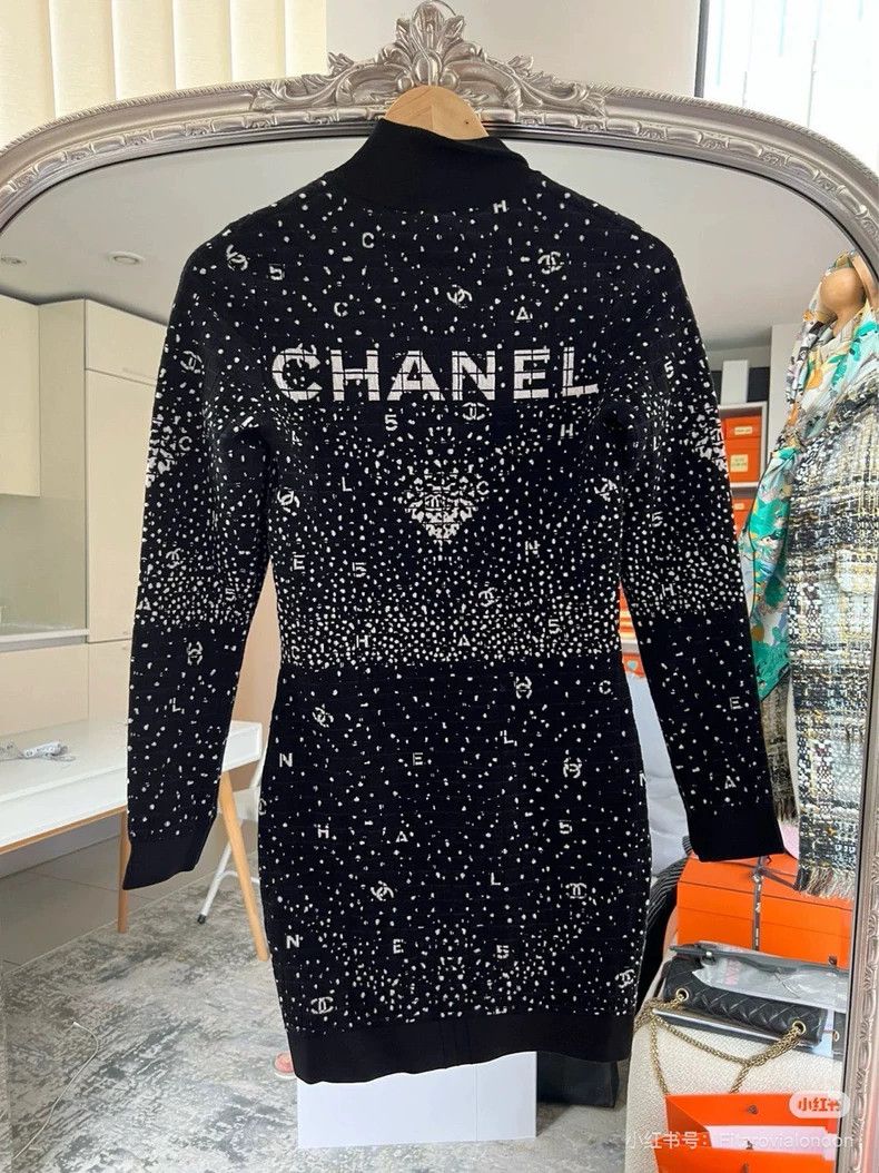 Chanel Chanel Black popular full-star cashmere elastic dress 2504- Size XS / US 0-2 / IT 36-38 - 8 Thumbnail