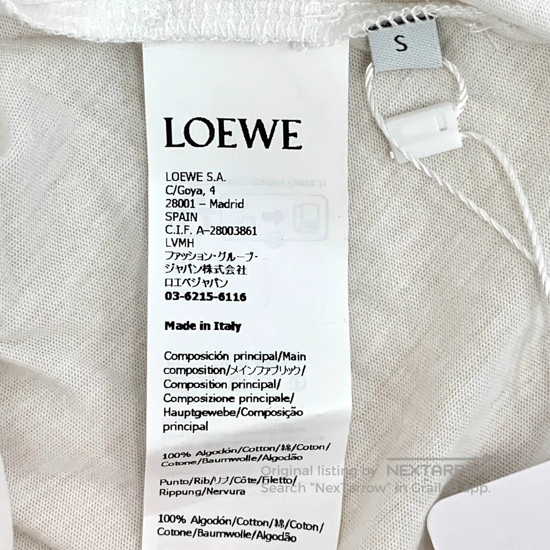Loewe Loewe White Logo Embroidered Cotton Crew Neck Short Sleeve Size US S / EU 44-46 / 1 - 6 Thumbnail