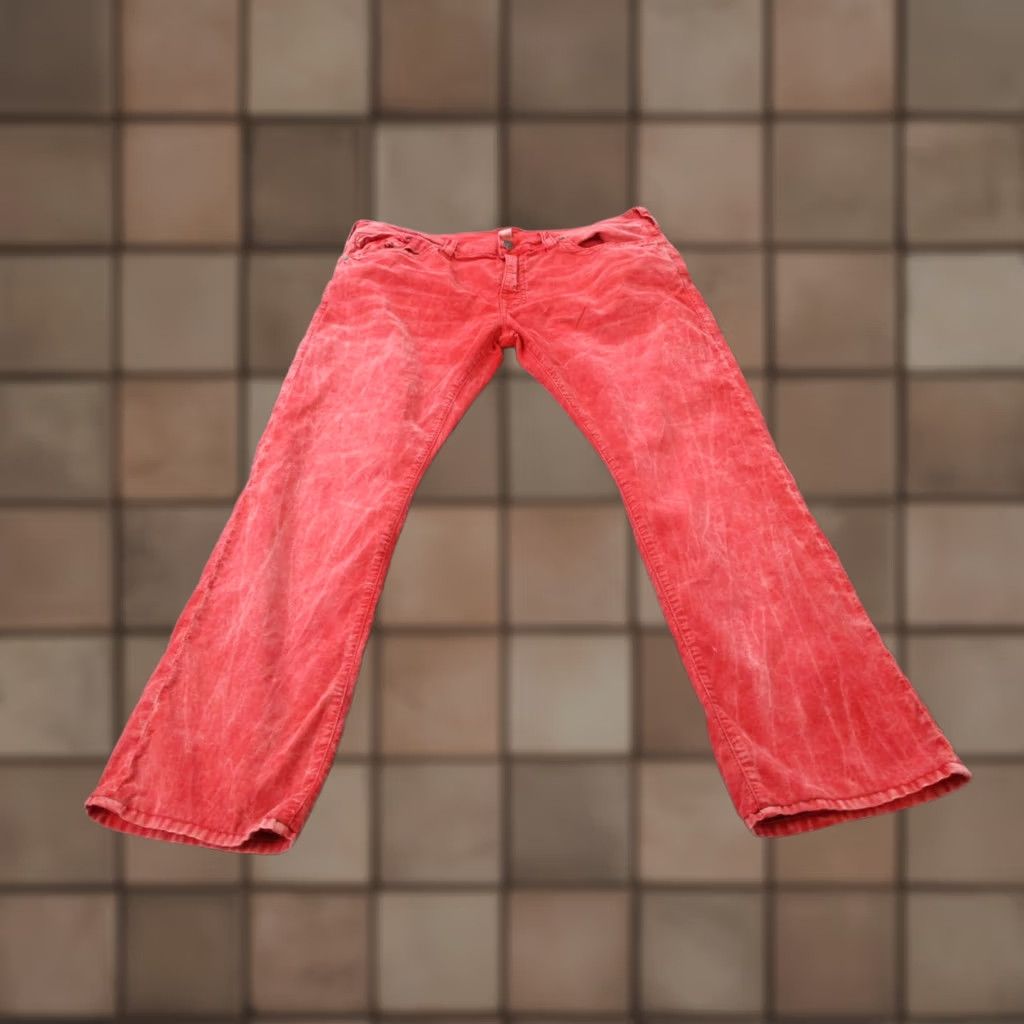 True Religion True Religion Jeans Mens 40 Red Denim Ricky Relaxed Straight Acid Wash Faded Jeans Size US 40 / EU 56 - 1 Thumbnail